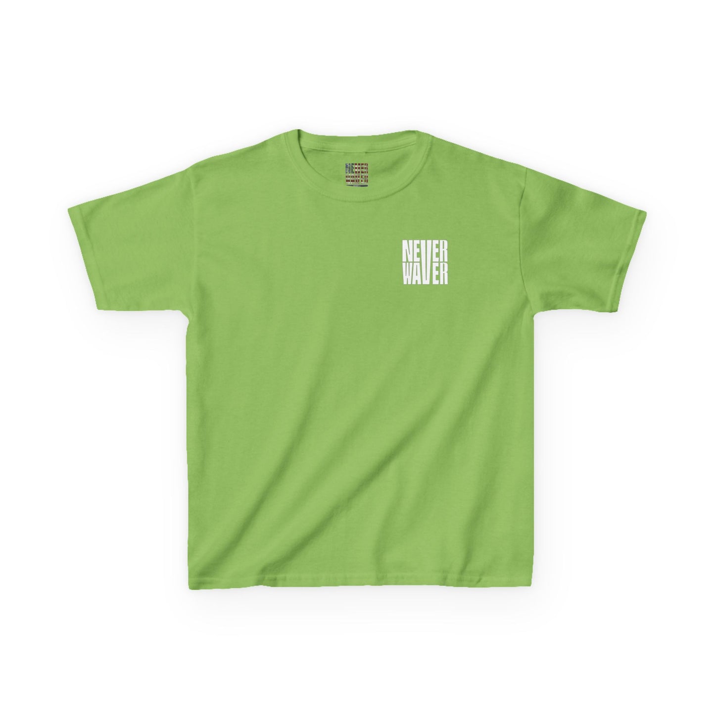 Kids Golf Tee -Never Waver” Jesus a bold, eye-catching design that reflects a steadfast faith and confidence in Christ. - Never Waver