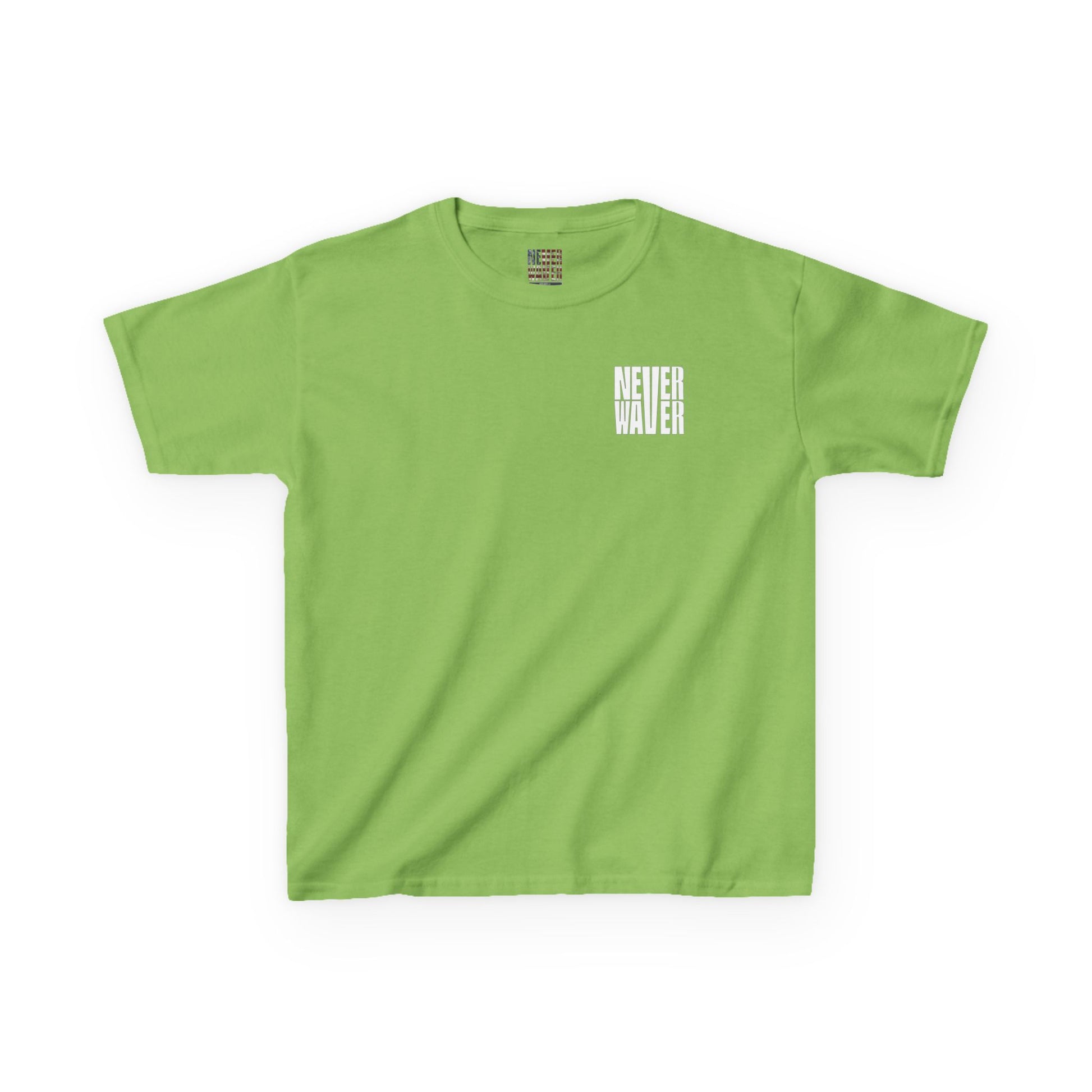 Kids Golf Tee -Never Waver” Jesus a bold, eye-catching design that reflects a steadfast faith and confidence in Christ. - Never Waver
