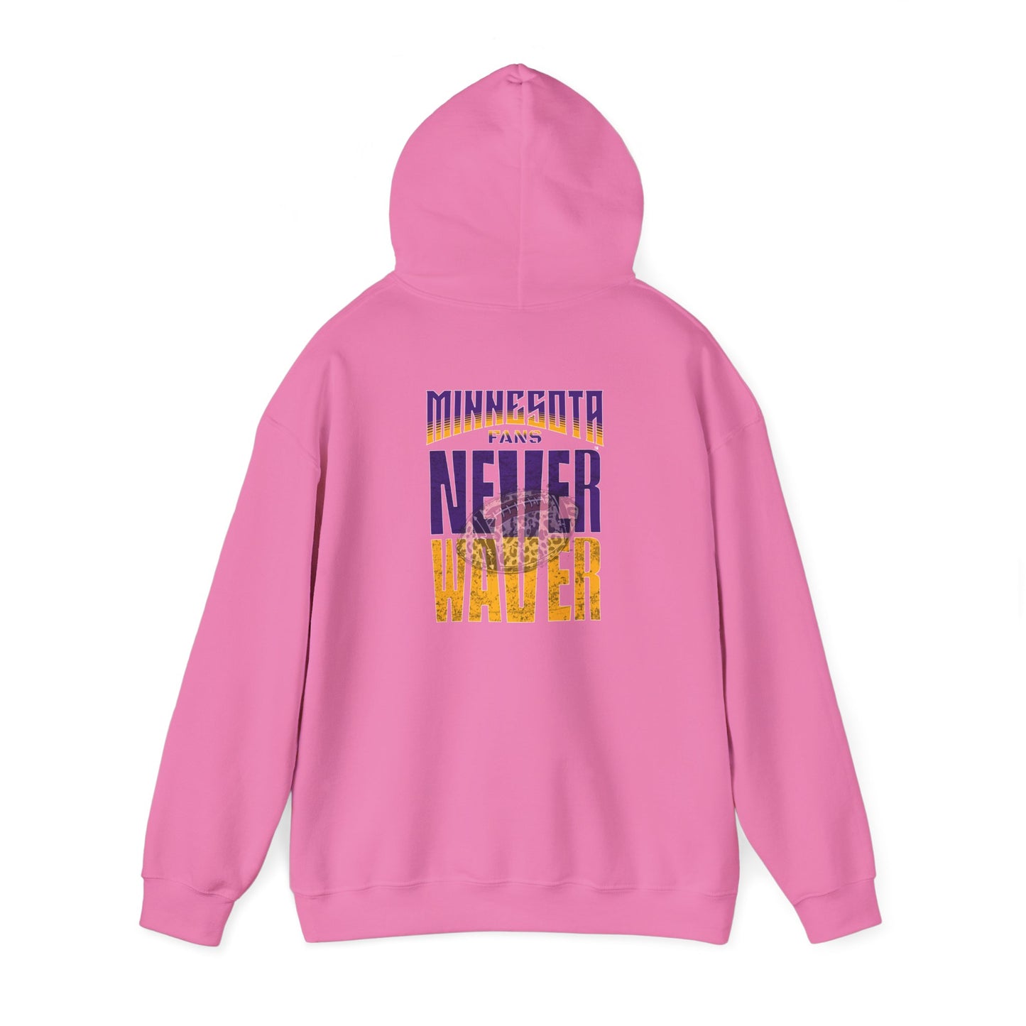 Minnesota Fans Never Waver w Leopard Football Unisex Heavy Blend™ Hooded Sweatshirt - Never Waver Design - Never Waver