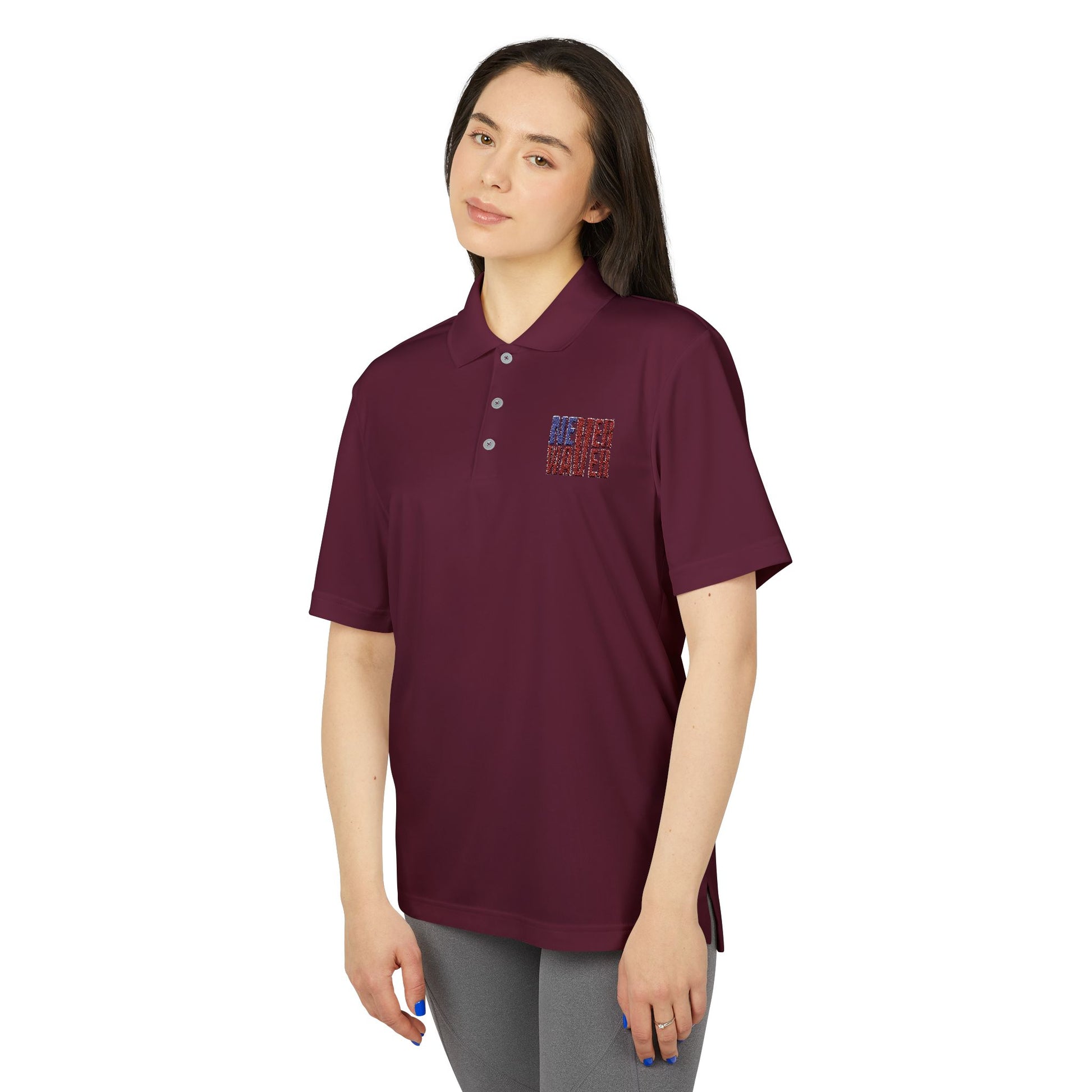 Never Waver Embroidered adidas Unisex Performance Polo - Never Waver