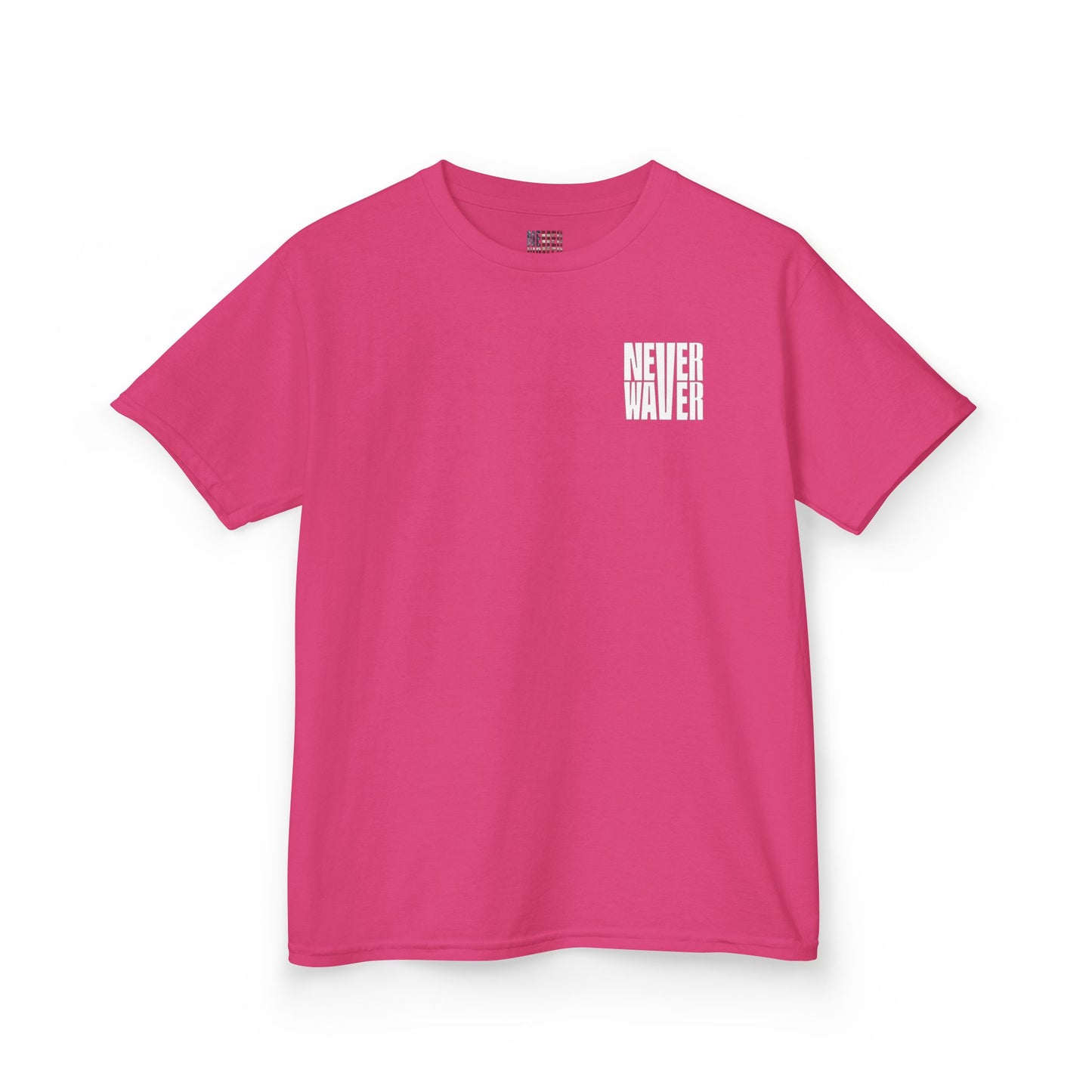 Kids Golf Tee -Never Waver” Jesus a bold, eye-catching design that reflects a steadfast faith and confidence in Christ. - Never Waver