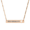Cutout Cross Bar Necklace — "Never Waver, Believe" Engraved Christian Pendant