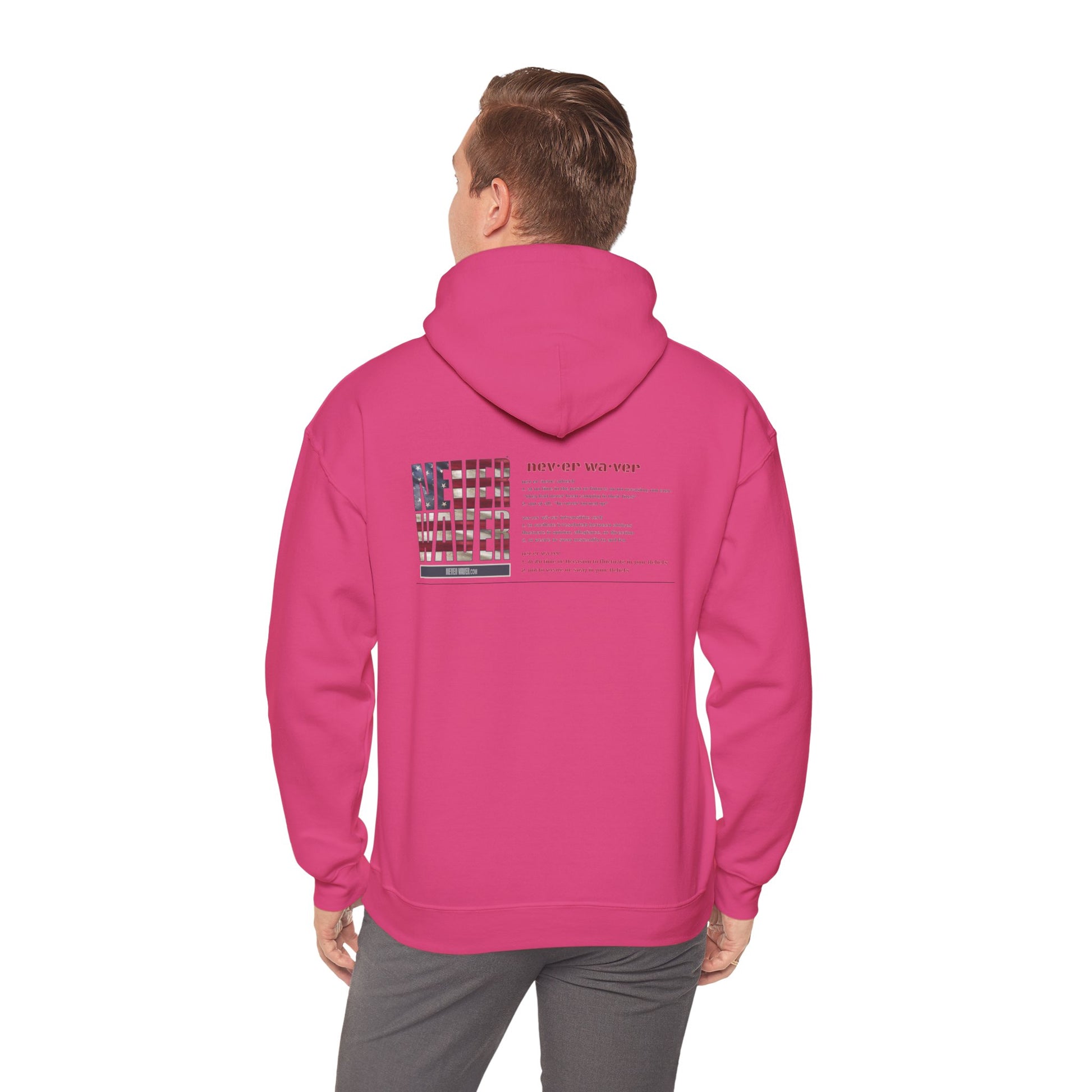 Inspirational Unisex Hoodie - 'Never Waver Definition ' Motivational Sweatshirt - Never Waver