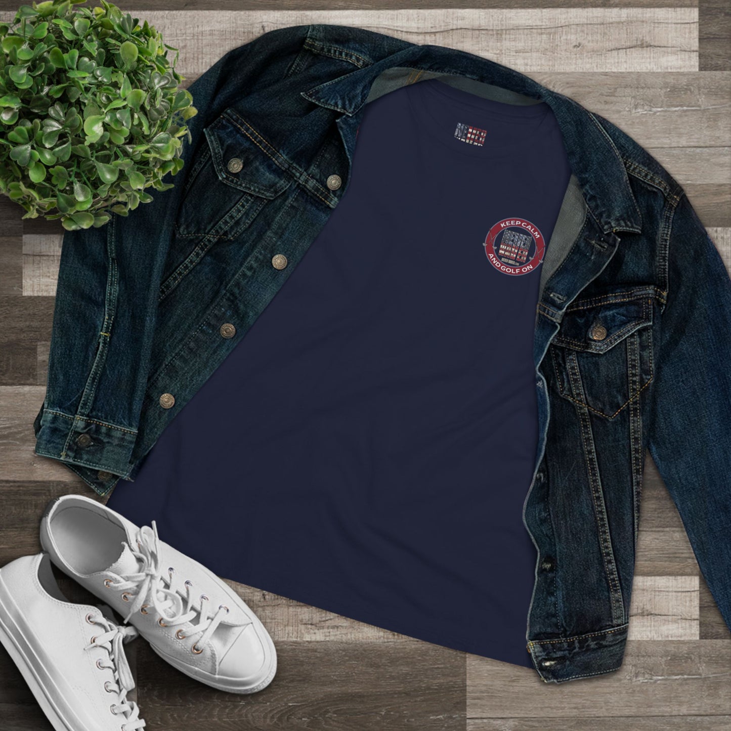 Keep Calm Never Waver and Golf On Women's Cotton Tee - Never Waver