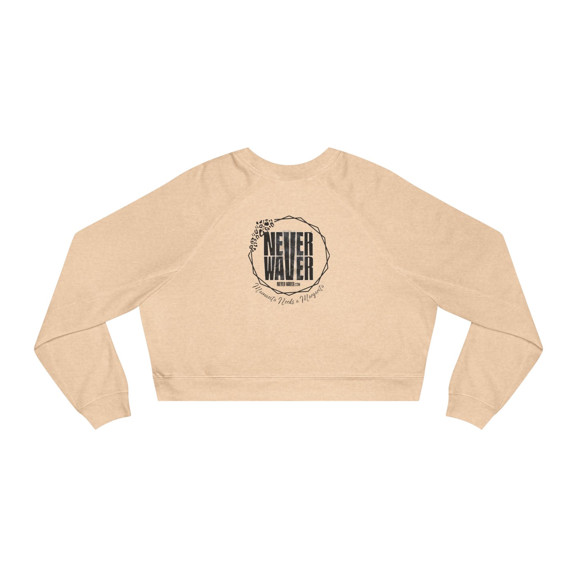 Never Waver Mamacita Needs a Margarita Women's Cropped Fleece Pullover - Never Waver