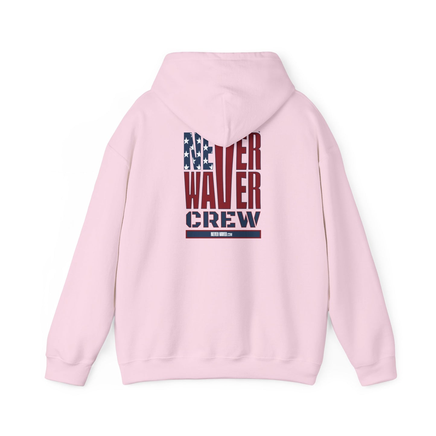 Unisex Heavy Blend™ Hooded Sweatshirt - Never Waver Crew with  American Flag Design - Never Waver