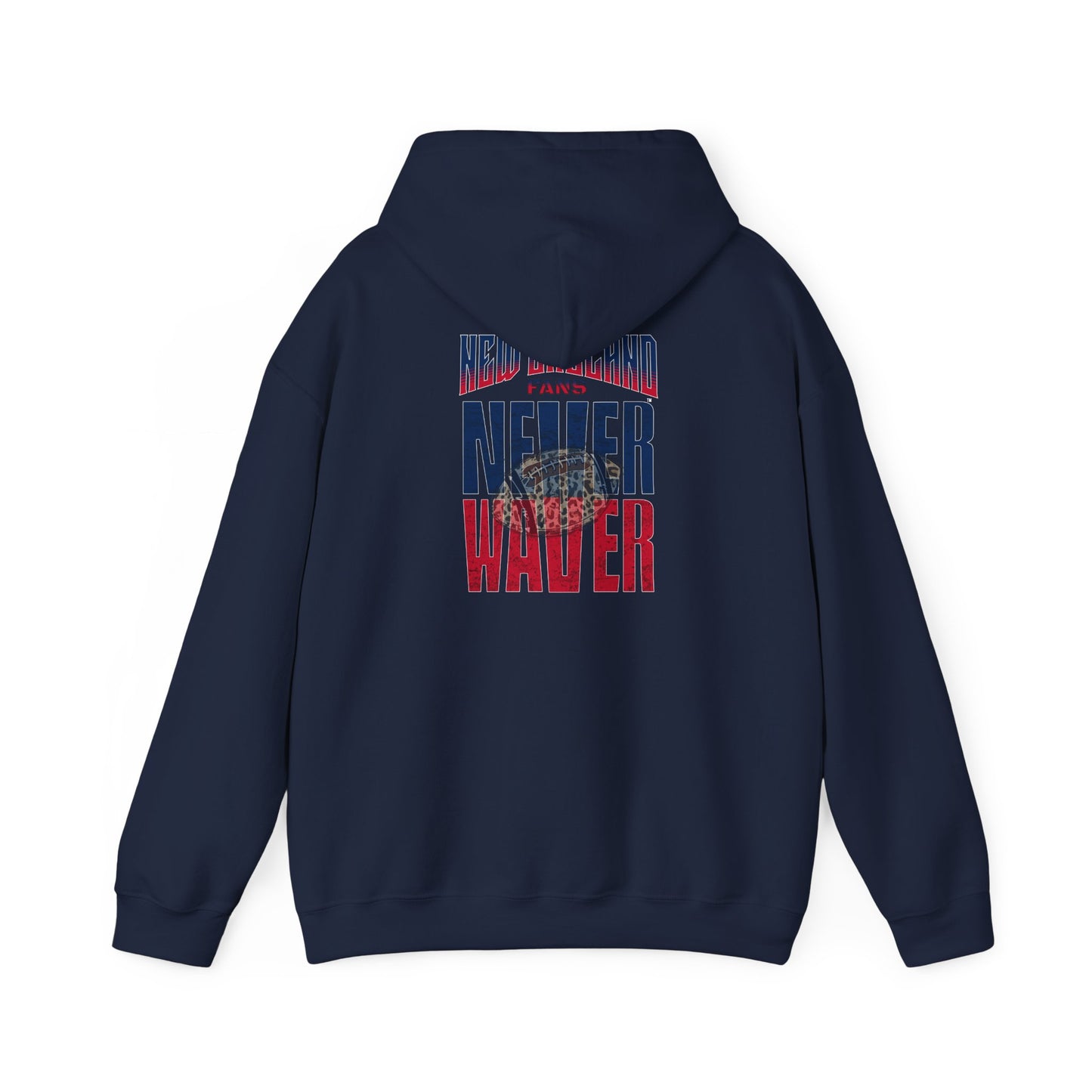 Unisex Heavy Blend™ Hooded Sweatshirt - New England Fans Never Waver w Leopard football - Never Waver