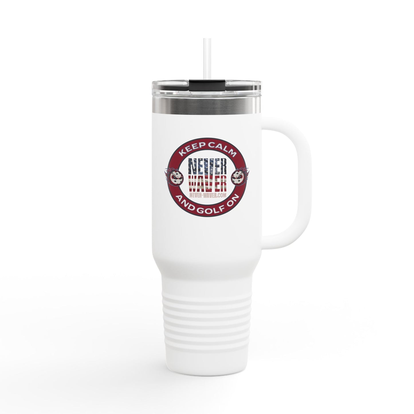 Insulated Travel Mug - "Never Waver Golf" - 40oz Sporty Drinkware - Never Waver