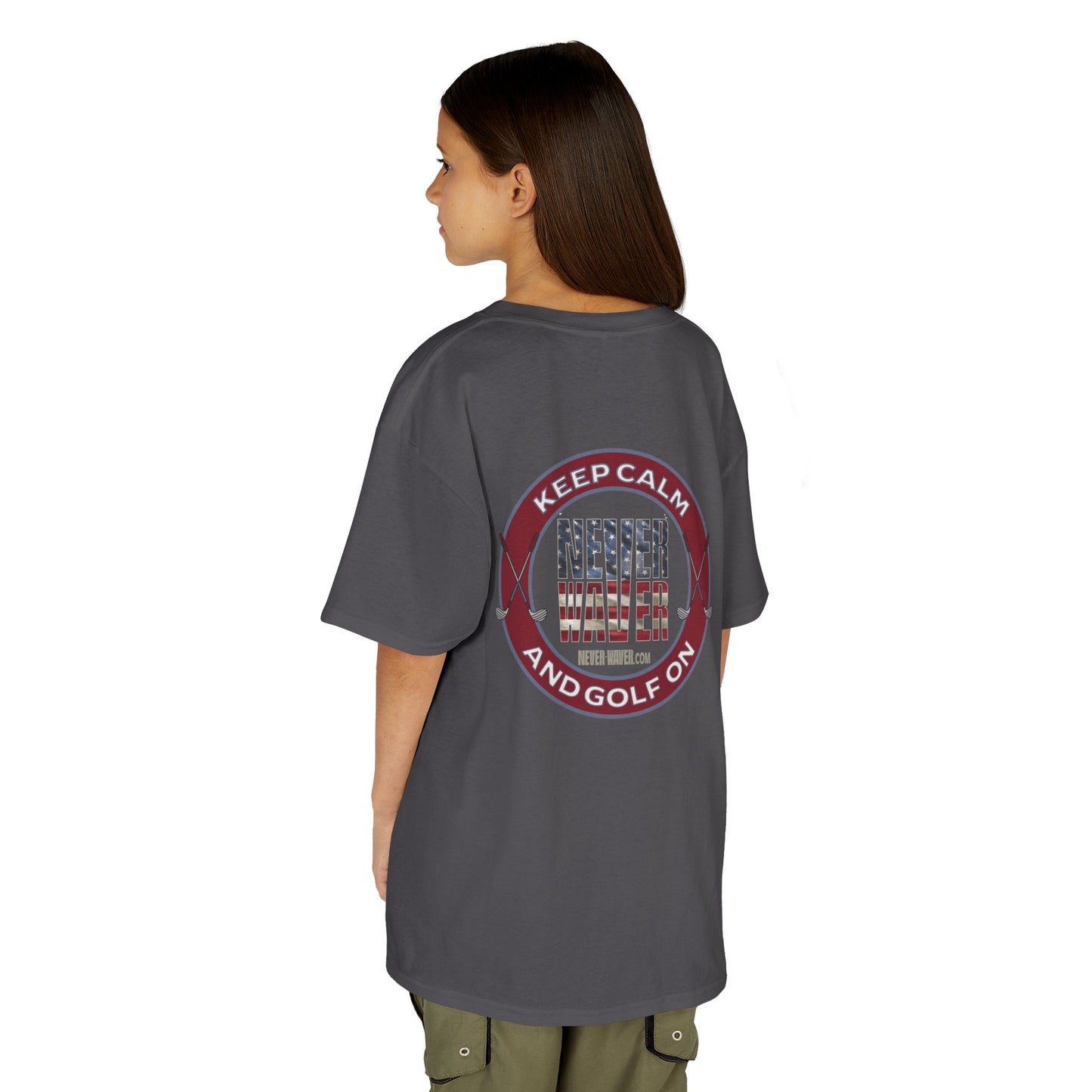 Kids Golf Tee - Keep Calm Never Waver and Golf On - Never Waver
