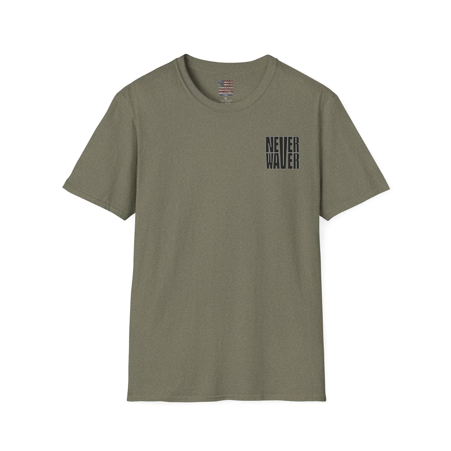Never Waver” Jesus a bold, eye-catching design that reflects a steadfast faith and confidence in Christ. Unisex Soft style T-Shirt - Never Waver