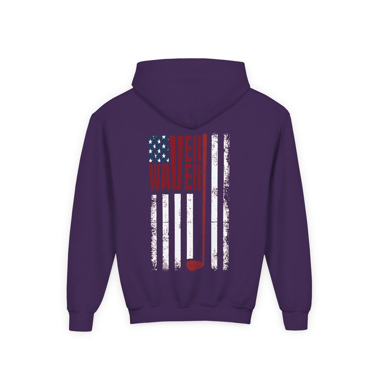 Youth Golf Hoodie - "Never Waver Golf" Sweatshirt for Young Golfers - Never Waver