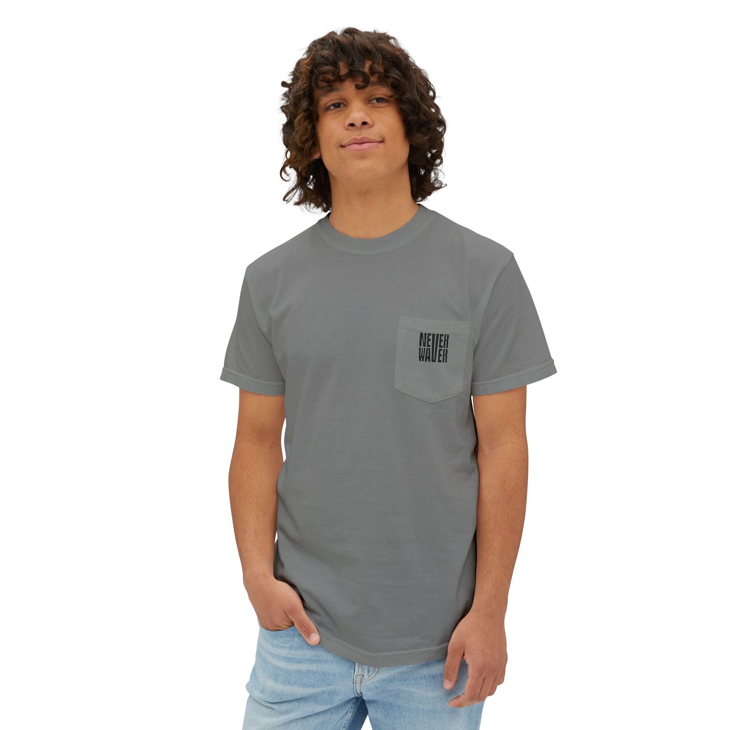 Unisex Garment-Dyed Pocket T-Shirt | "Never Waver Best Buckin' Dad Ever" Graphic Tee for Everyday Wear - Never Waver