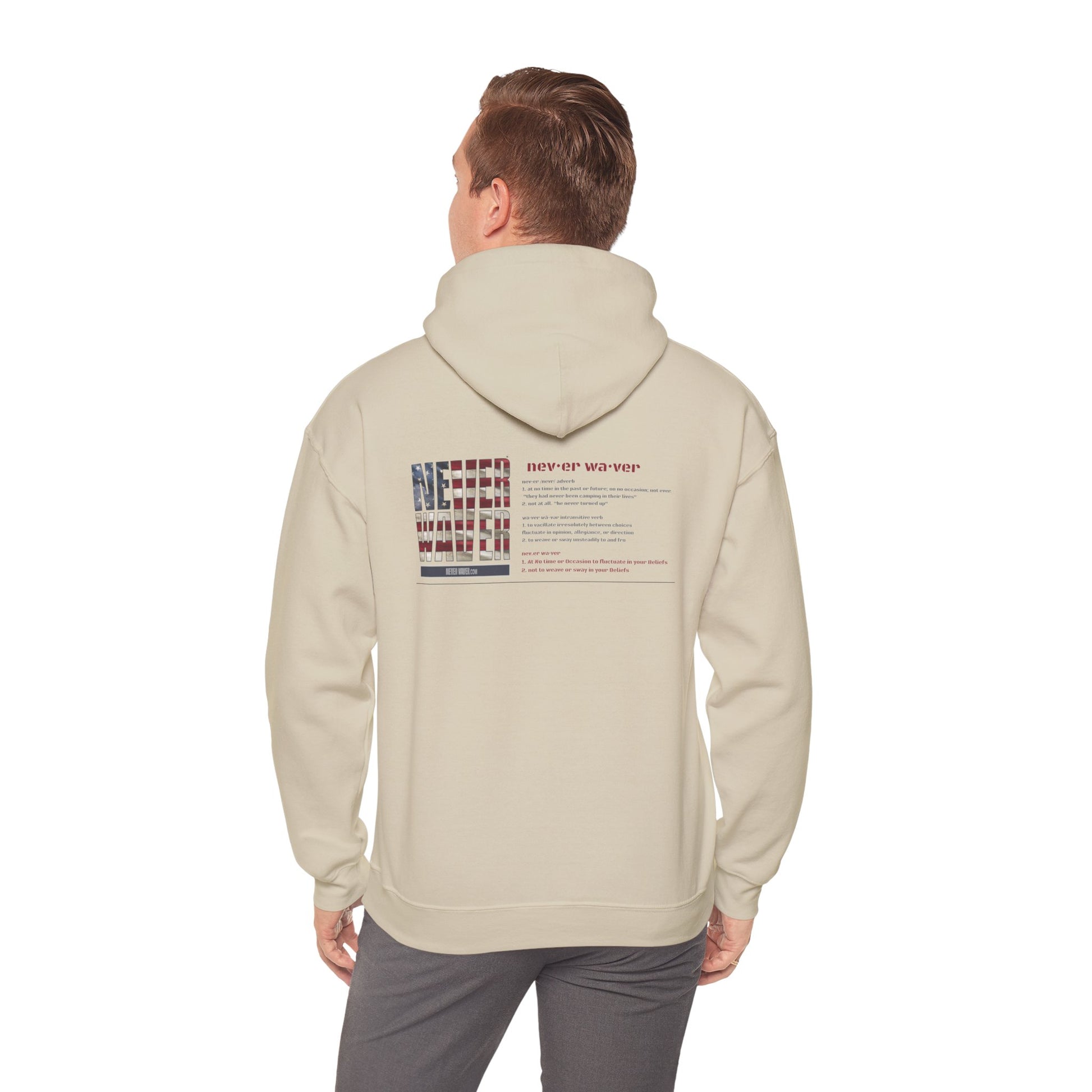 Inspirational Unisex Hoodie - 'Never Waver Definition ' Motivational Sweatshirt - Never Waver