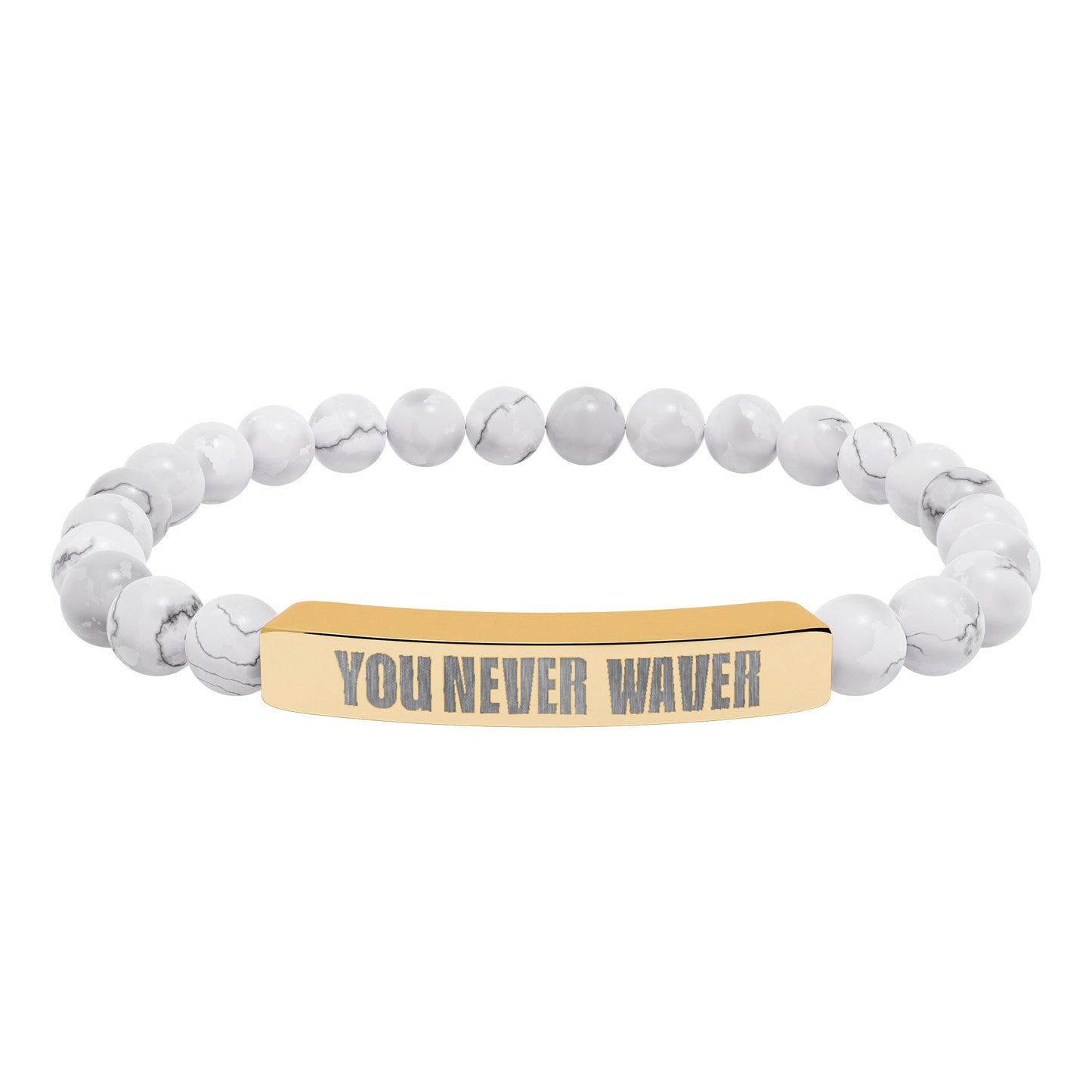 You Never Waver Bracelet Engraved Natural Stone Beaded Bracelet