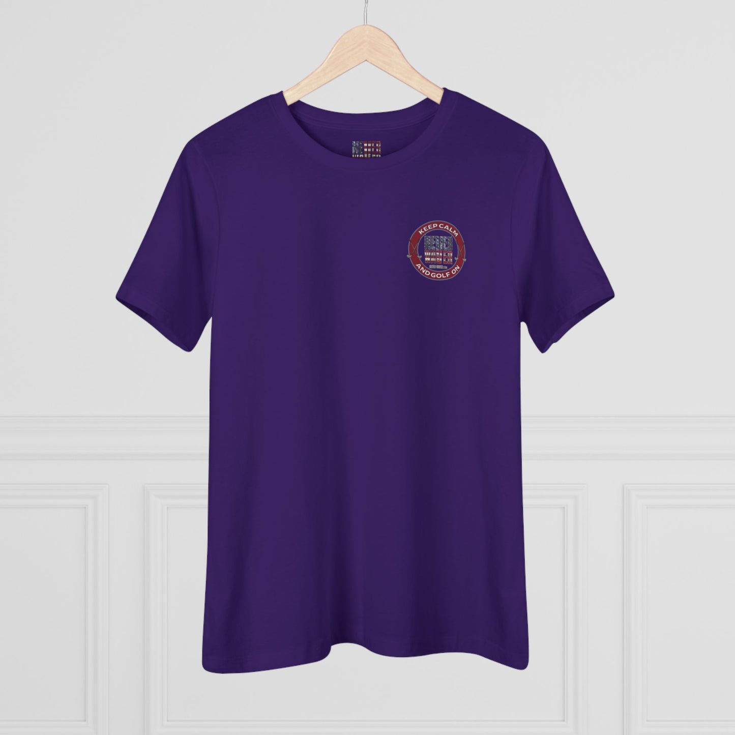 Keep Calm Never Waver and Golf On Women's Cotton Tee - Never Waver