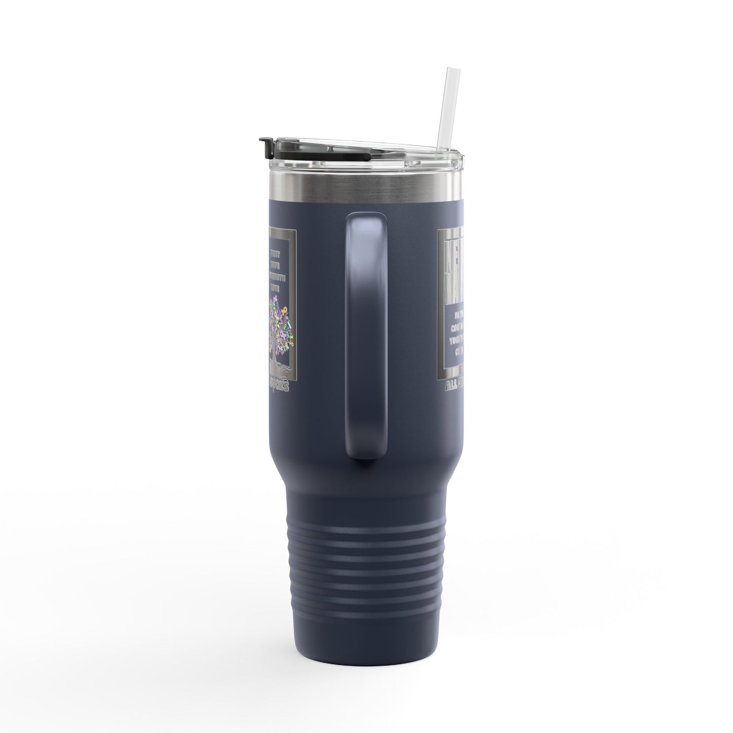 Insulated Travel Mug - Never Waver Tree of Cancer Ribbons, 40oz - Never Waver