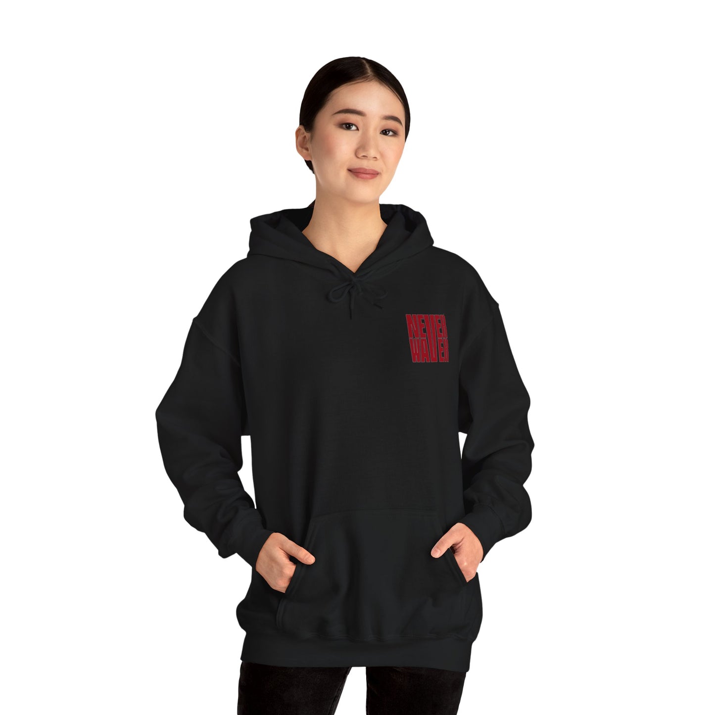 Unisex Heavy Blend™ Hoodie - 'Never Waver Just A Mom Trying Not to Raise A&&holes' - Never Waver