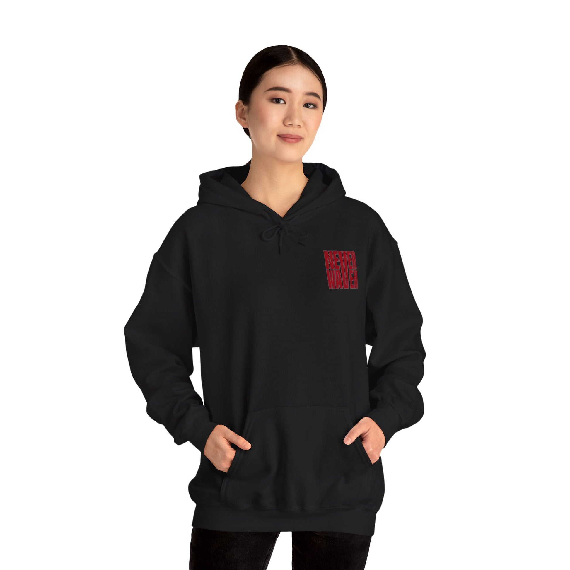 Unisex Heavy Blend™ Hoodie - 'Never Waver Just A Mom Trying Not to Raise A&&holes' - Never Waver