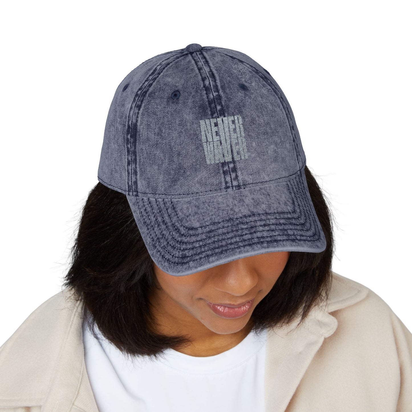 Vintage Embroidered Cap - 'Never Waver' Hat for Trendsetters