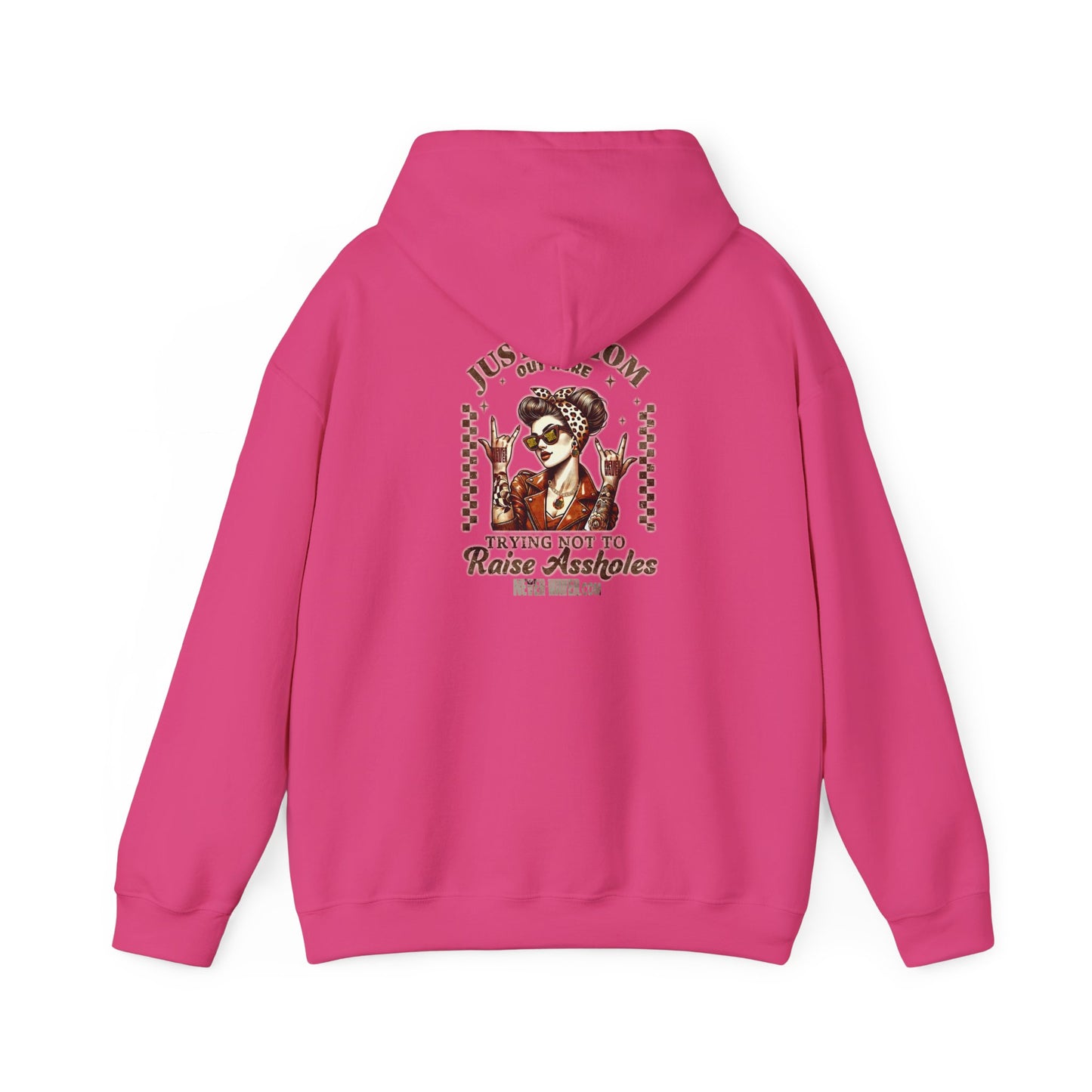 Unisex Heavy Blend™ Hoodie - 'Never Waver Just A Mom Trying Not to Raise A&&holes' - Never Waver