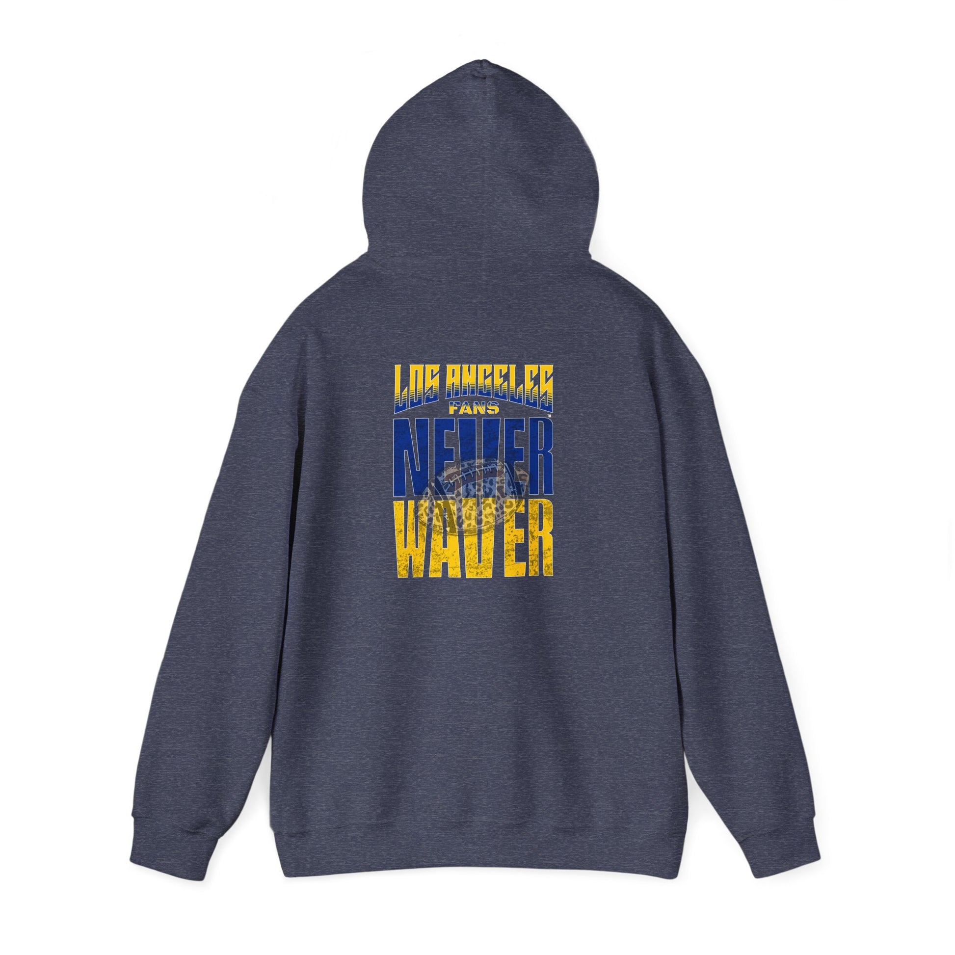 Unisex Heavy Blend™ Hooded Sweatshirt - Los Angeles Fans  NEVER WAVER w Leopard Football | Cozy Streetwear for Every Day - Never Waver