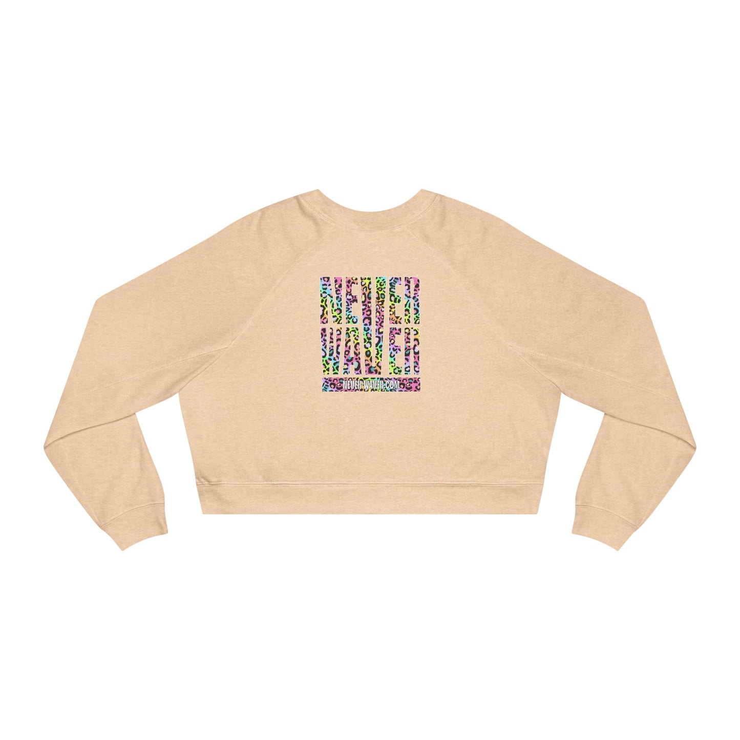 Never Waver Leopard Women's Cropped Fleece Pullover - Never Waver