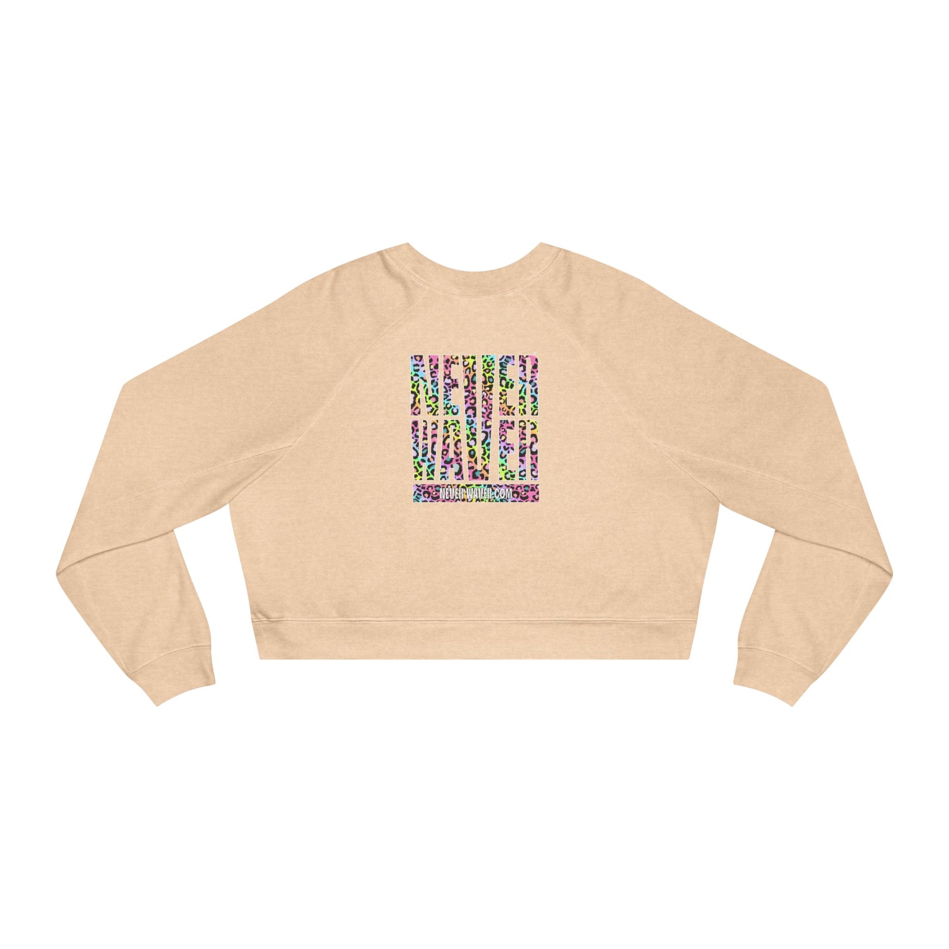 Never Waver Leopard Women's Cropped Fleece Pullover - Never Waver