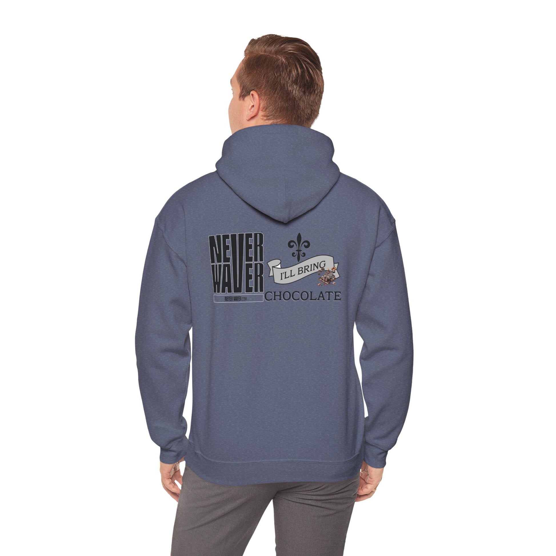 Unisex Heavy Blend™ Hooded Sweatshirt - "Never Waver I'll Bring The Chocolate" Inspirational Hoodie - Never Waver