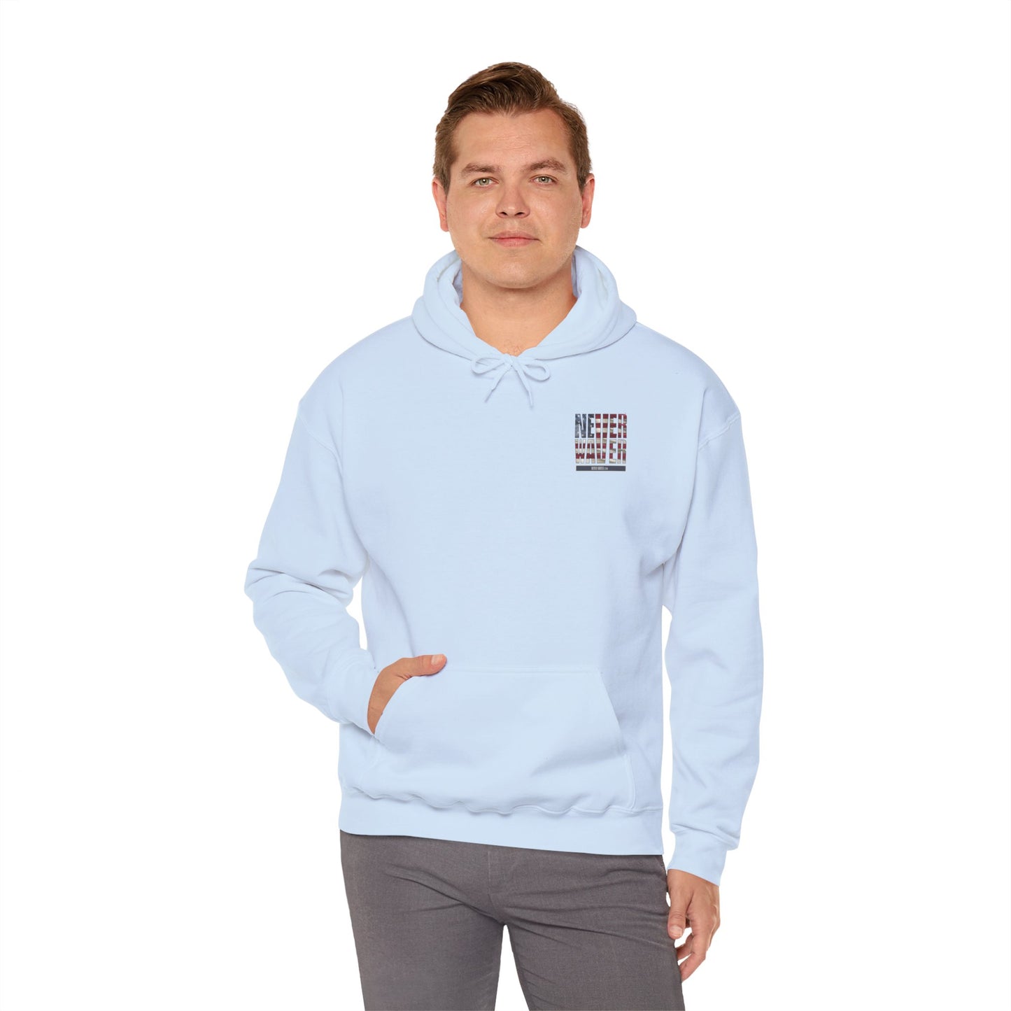 Never Waver Unisex Hooded Sweatshirt - Cozy Casual Wear for Everyday Comfort - Never Waver
