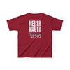 Kids Golf Tee -Never Waver” Jesus a bold, eye-catching design that reflects a steadfast faith and confidence in Christ. - Never Waver