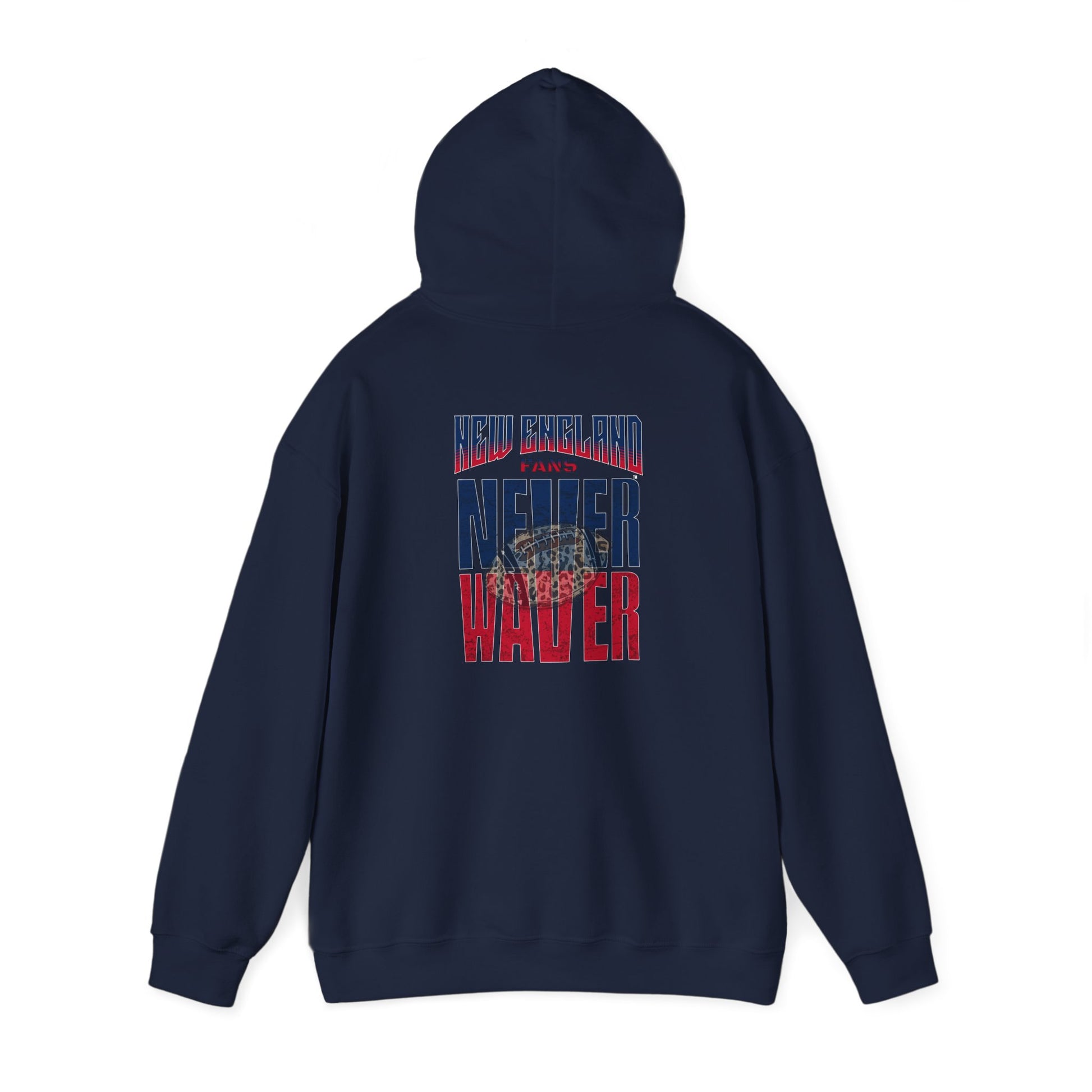 Unisex Heavy Blend™ Hooded Sweatshirt - New England Fans Never Waver w Leopard football - Never Waver
