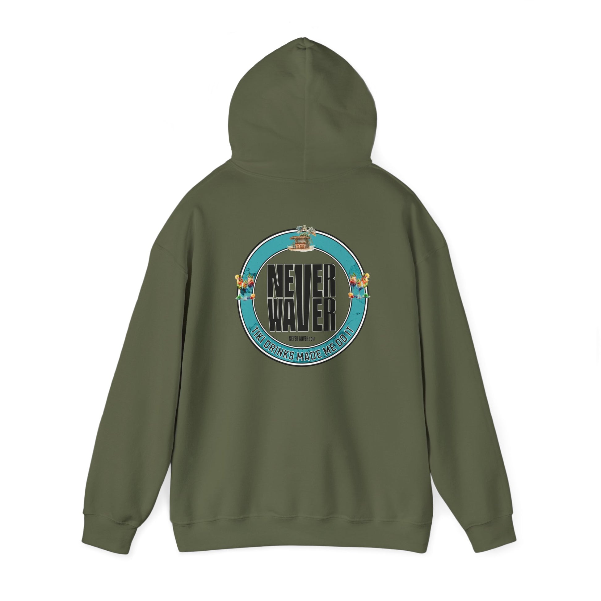 Eco-Friendly Unisex Hoodie: "Never Waver Tiki Drinks Made Me Do It? " - Never Waver