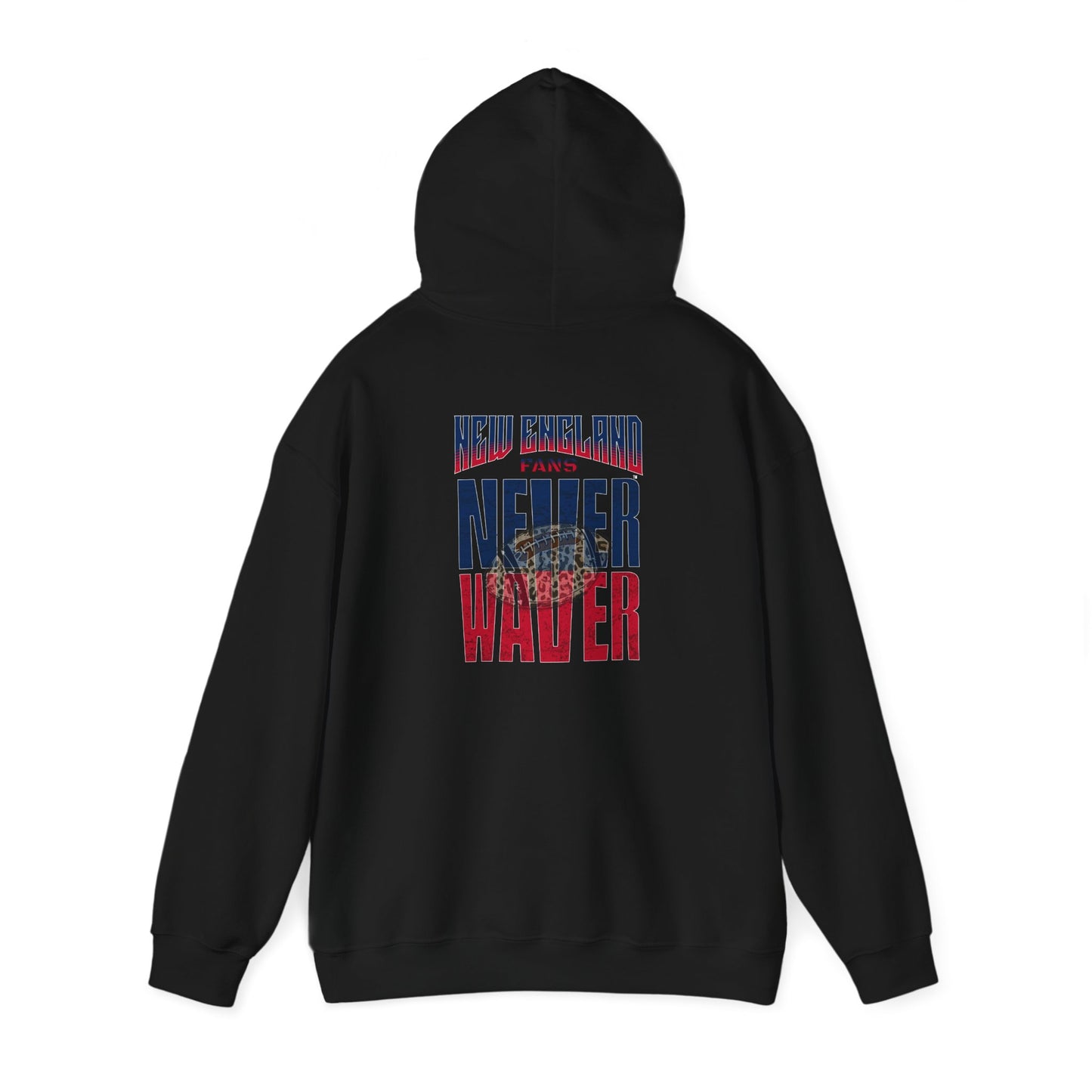 Unisex Heavy Blend™ Hooded Sweatshirt - New England Fans Never Waver w Leopard football - Never Waver