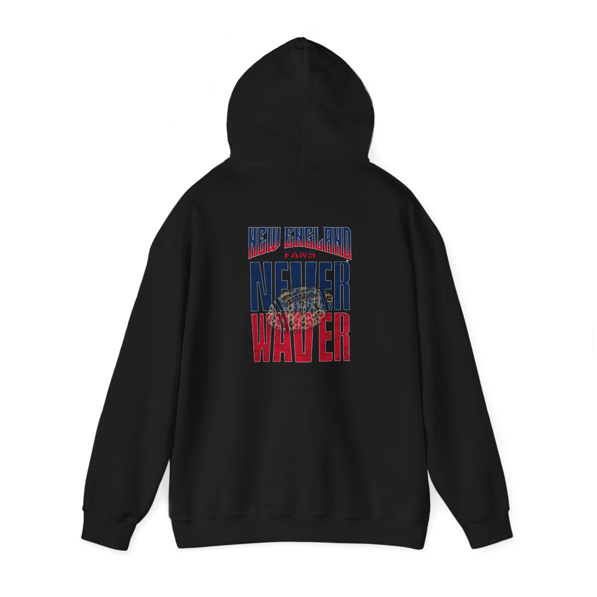 Unisex Heavy Blend™ Hooded Sweatshirt - New England Fans Never Waver w Leopard football - Never Waver