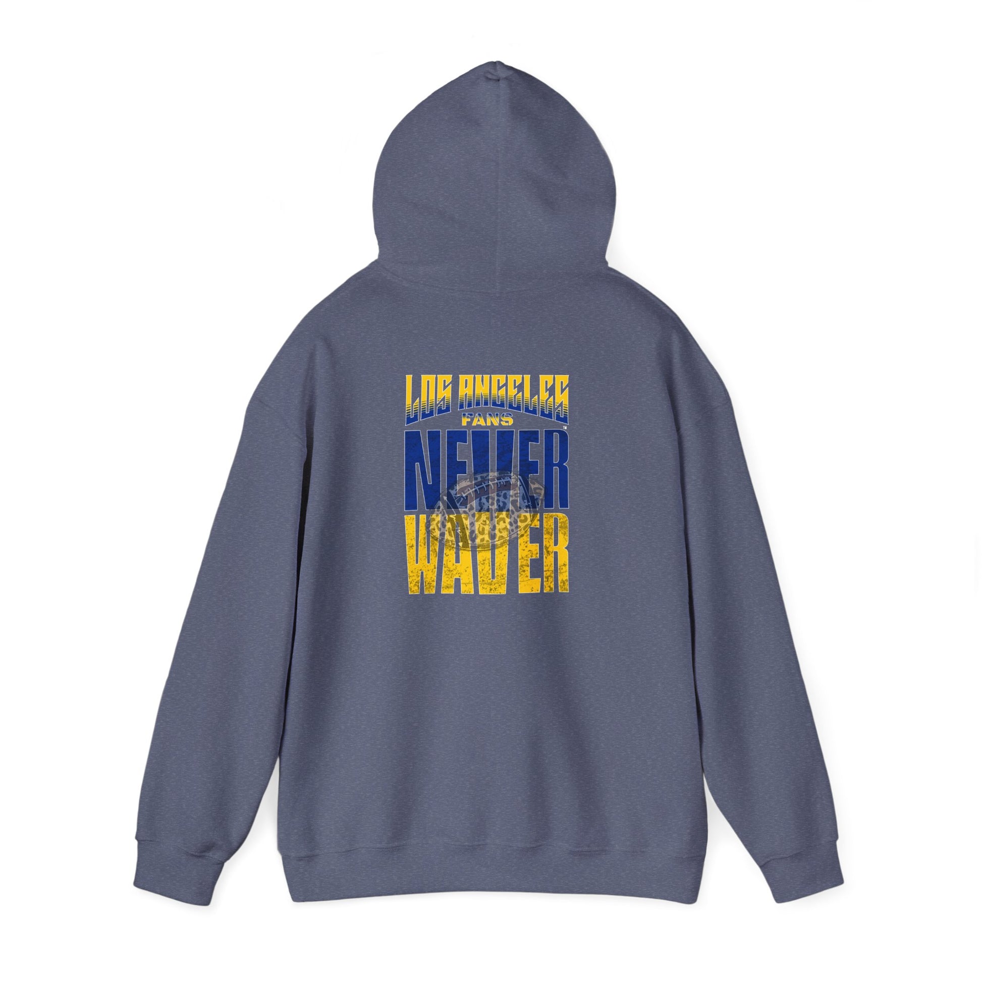 Unisex Heavy Blend™ Hooded Sweatshirt - Los Angeles Fans  NEVER WAVER w Leopard Football | Cozy Streetwear for Every Day - Never Waver