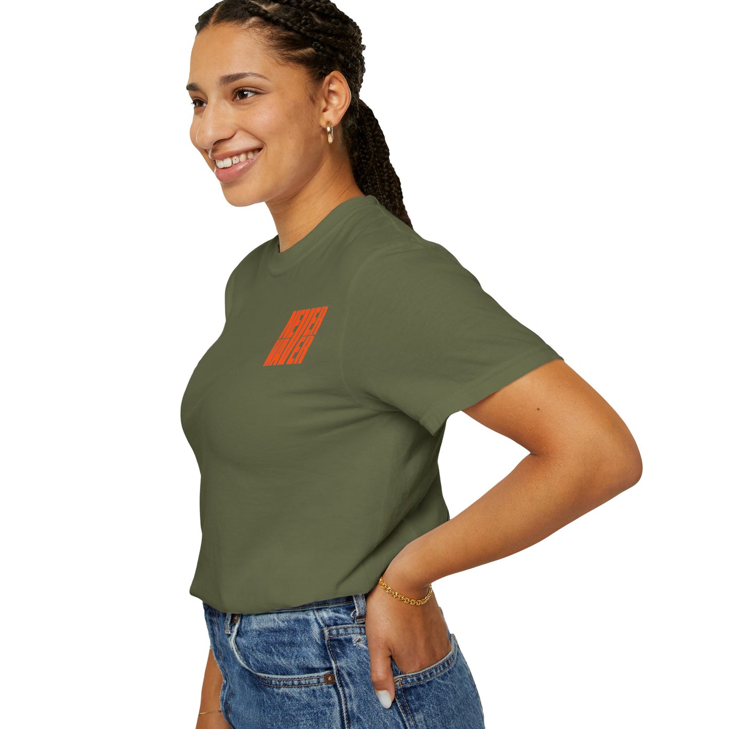 Unisex Garment-Dyed T-Shirt - 'Never Waver Oh Honey I am that Mom' Design - Never Waver