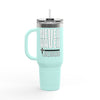 Insulated Travel Mug - "Never Waver” Jesus a bold, eye-catching design that reflects a steadfast faith and confidence in Christ. " - 40oz Sporty Drinkware - Never Waver