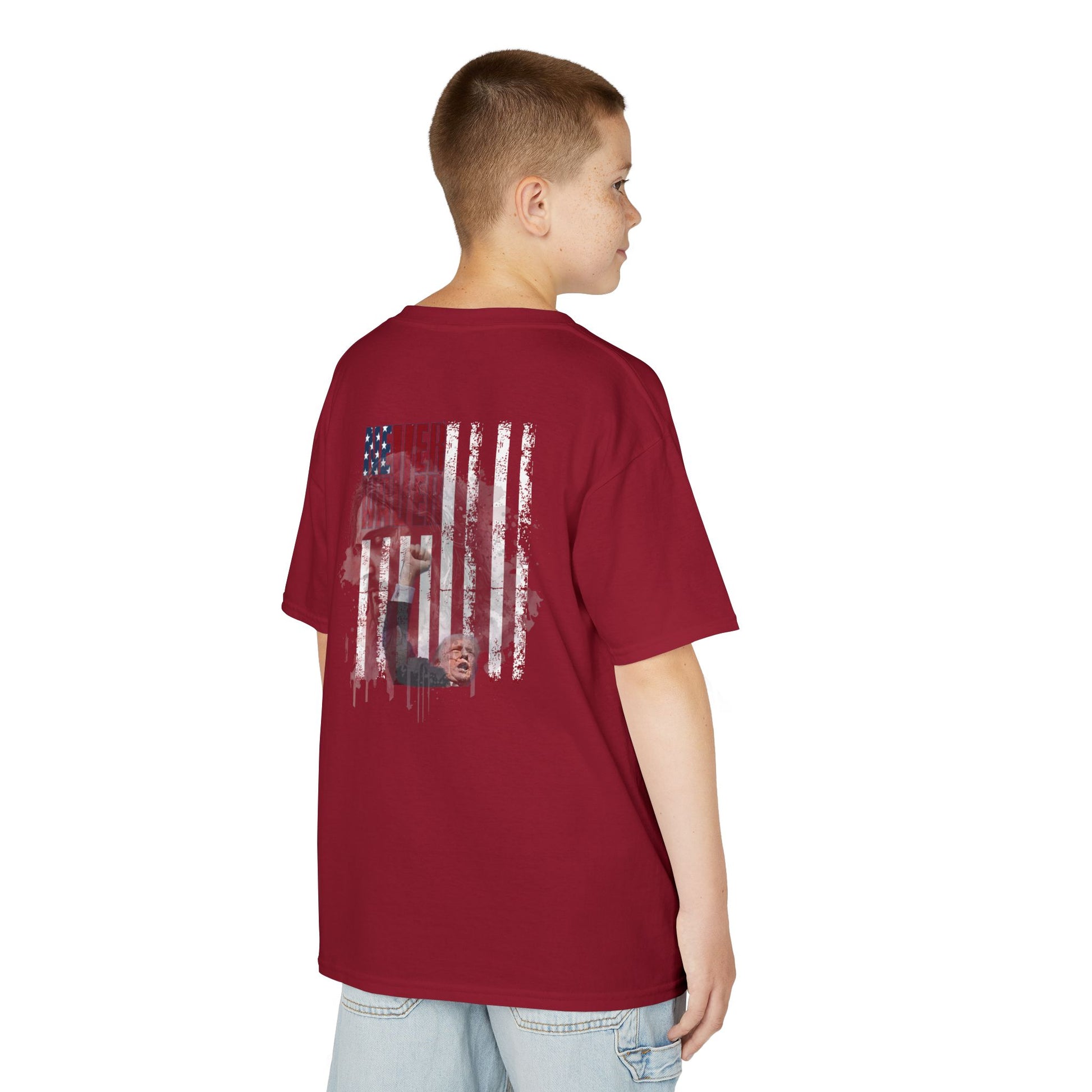 Never Waver Trump Fist Pump W Jesus Protection Kids Heavy Cotton™ Tee - Never Waver