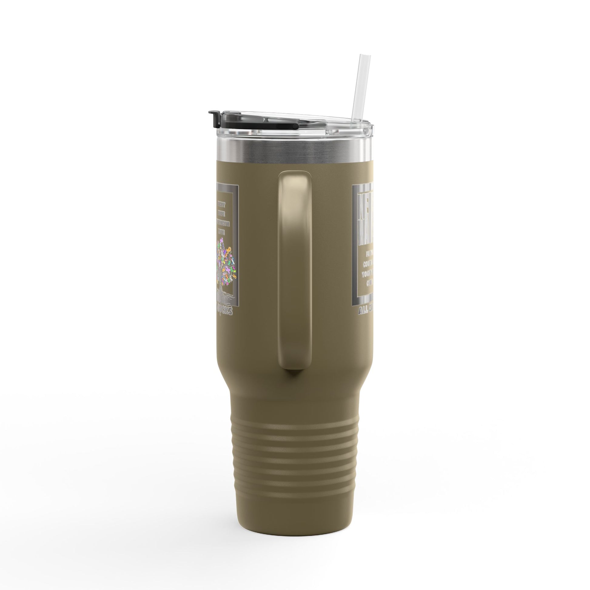 Insulated Travel Mug - Never Waver Tree of Cancer Ribbons, 40oz - Never Waver