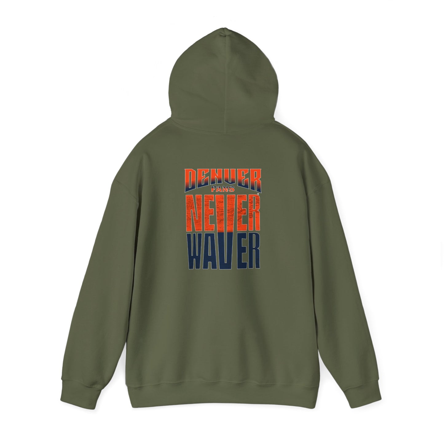 Unisex Heavy Blend™ Hooded Sweatshirt - 'Denver Fans Never Waver' Motivational Design - Never Waver