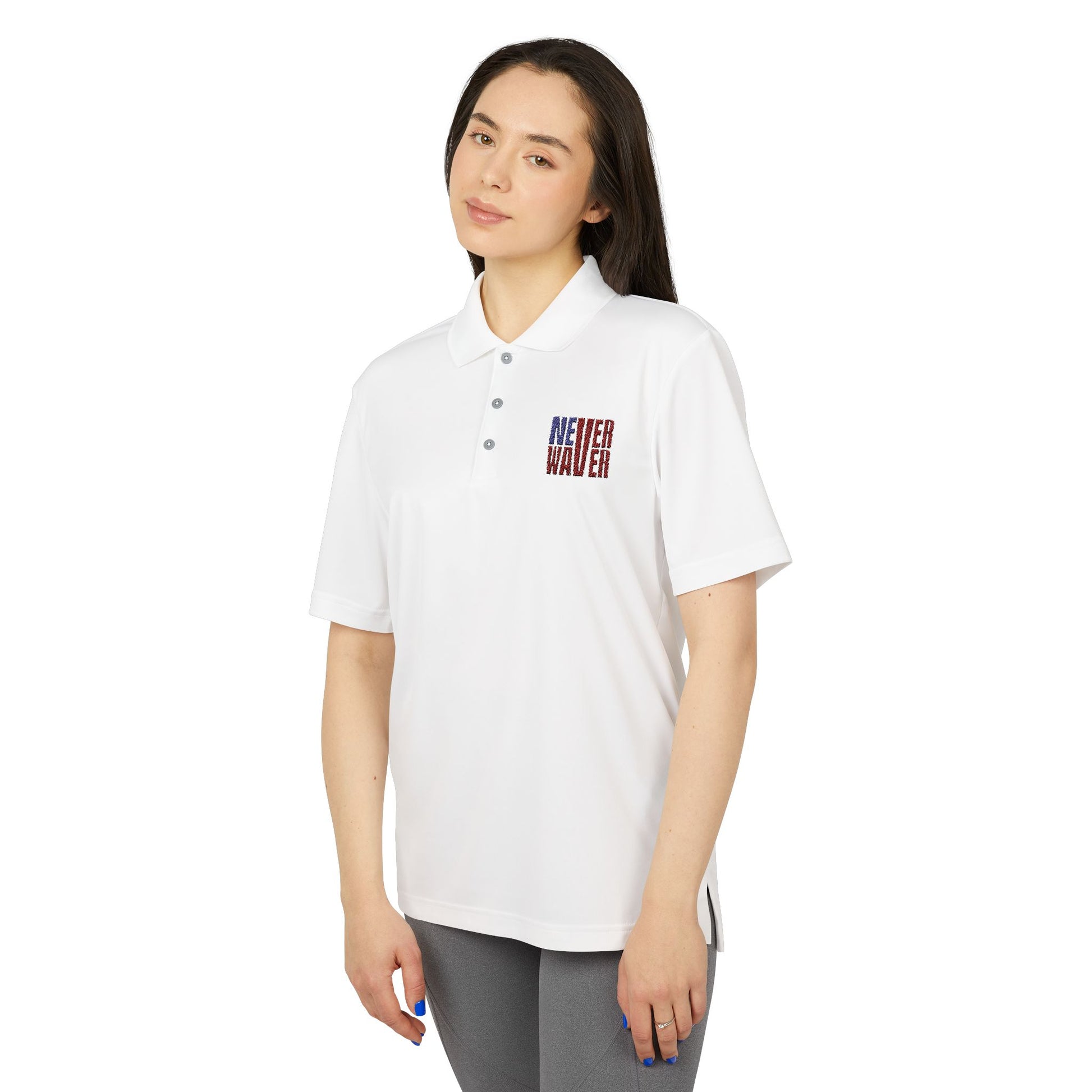 Never Waver Embroidered adidas Unisex Performance Polo - Never Waver