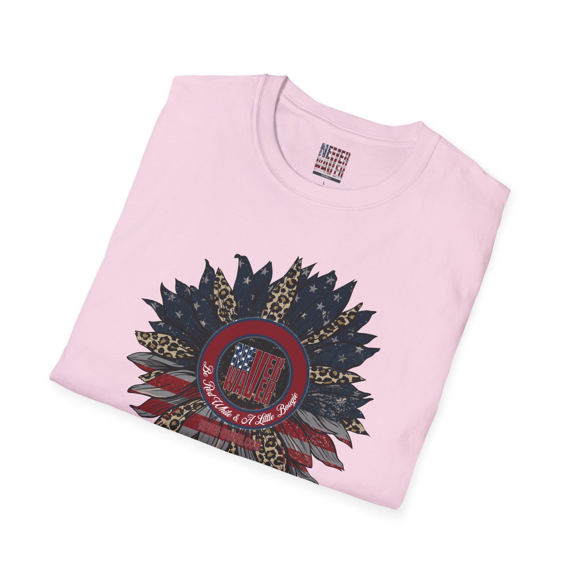 Never Waver Be Red White & a Little Bougie Unisex Softstyle T-Shirt - Never Waver
