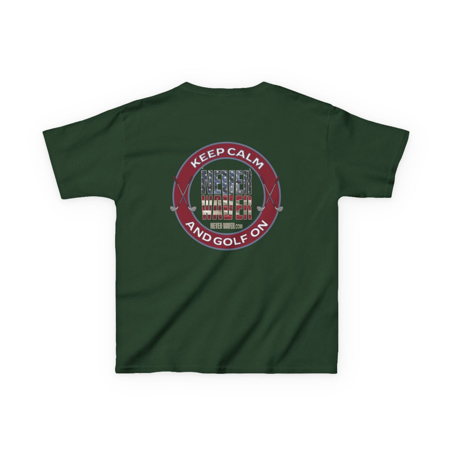 Kids Golf Tee - Keep Calm Never Waver and Golf On - Never Waver