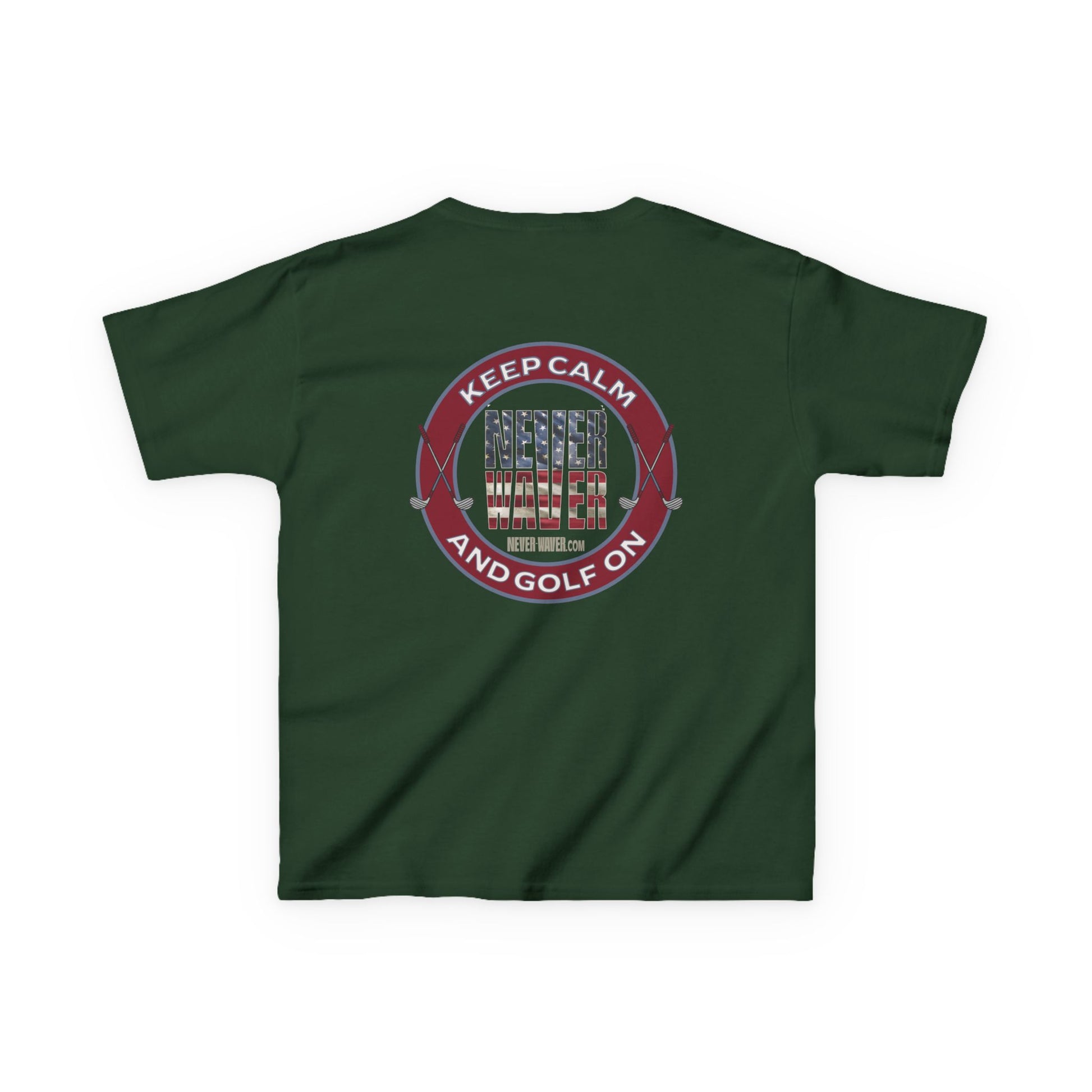 Kids Golf Tee - Keep Calm Never Waver and Golf On - Never Waver