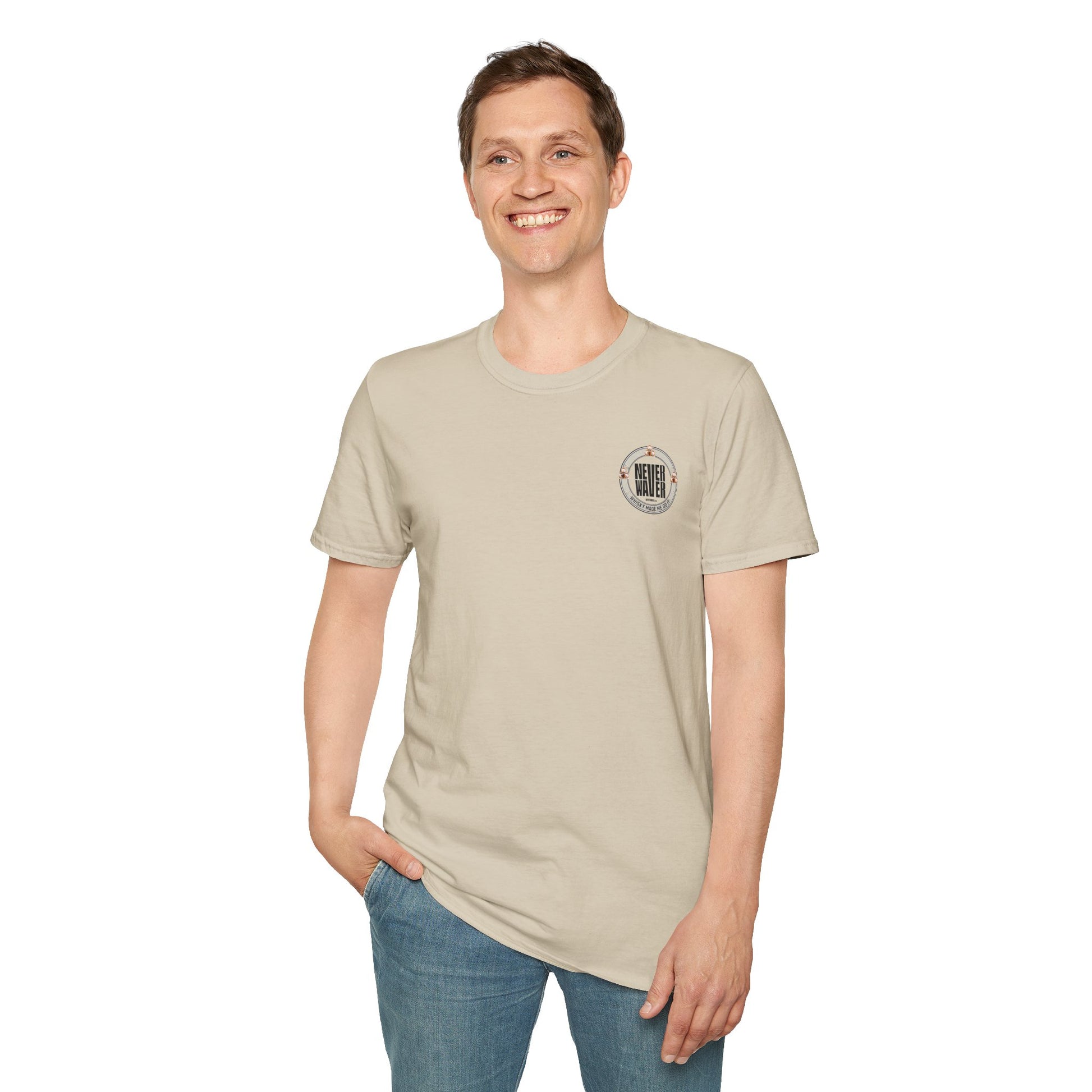 Never Waver Whisky Made Me Do It? Unisex Soft style T-Shirt - Never Waver