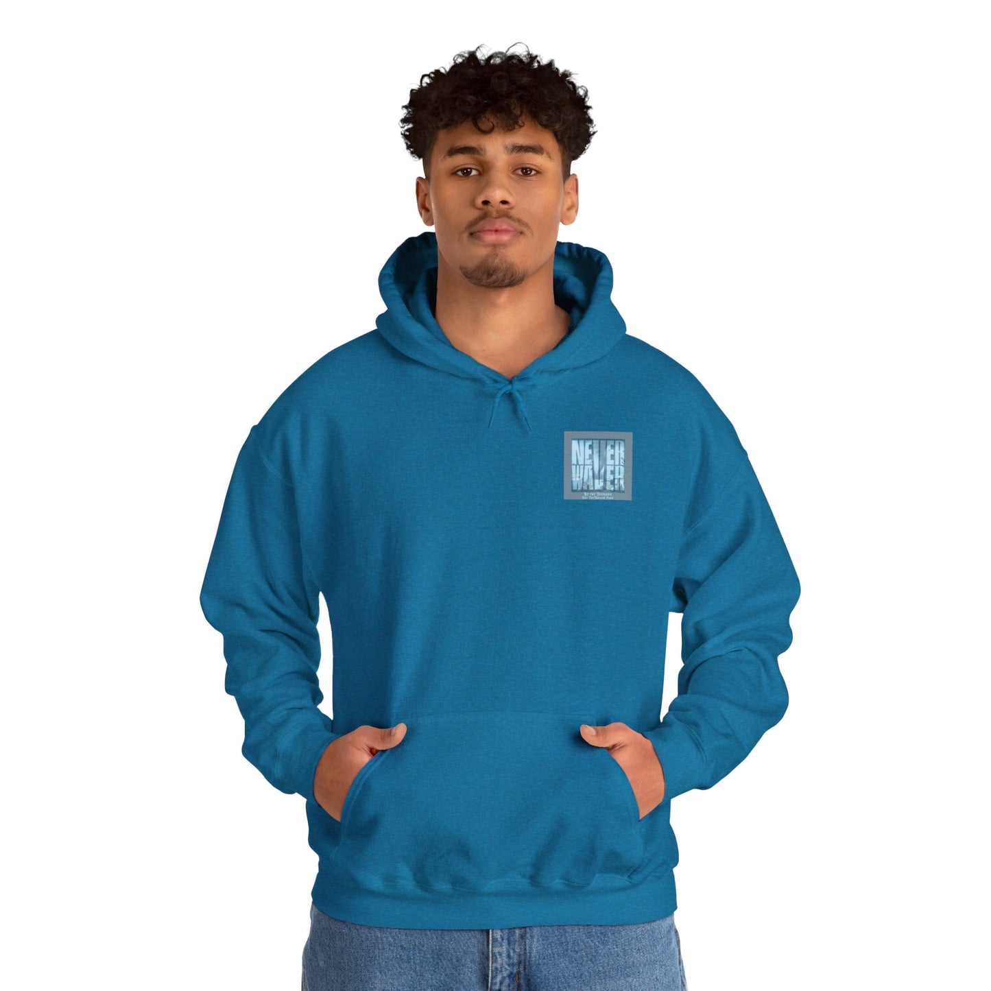 Cozy Unisex Hooded Sweatshirt - "Never Waver" Motivational Design - Never Waver
