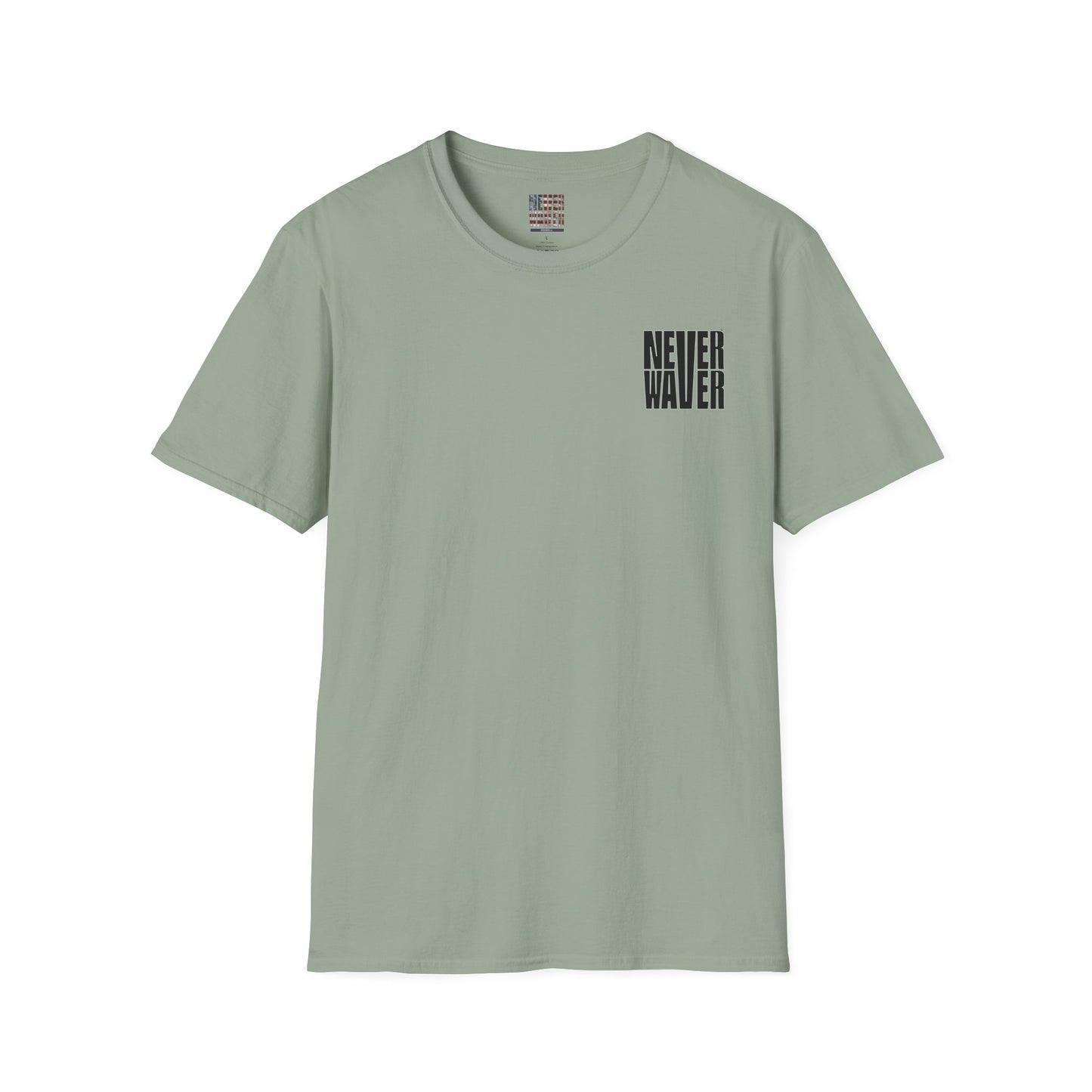 Never Waver” Jesus a bold, eye-catching design that reflects a steadfast faith and confidence in Christ. Unisex Soft style T-Shirt - Never Waver