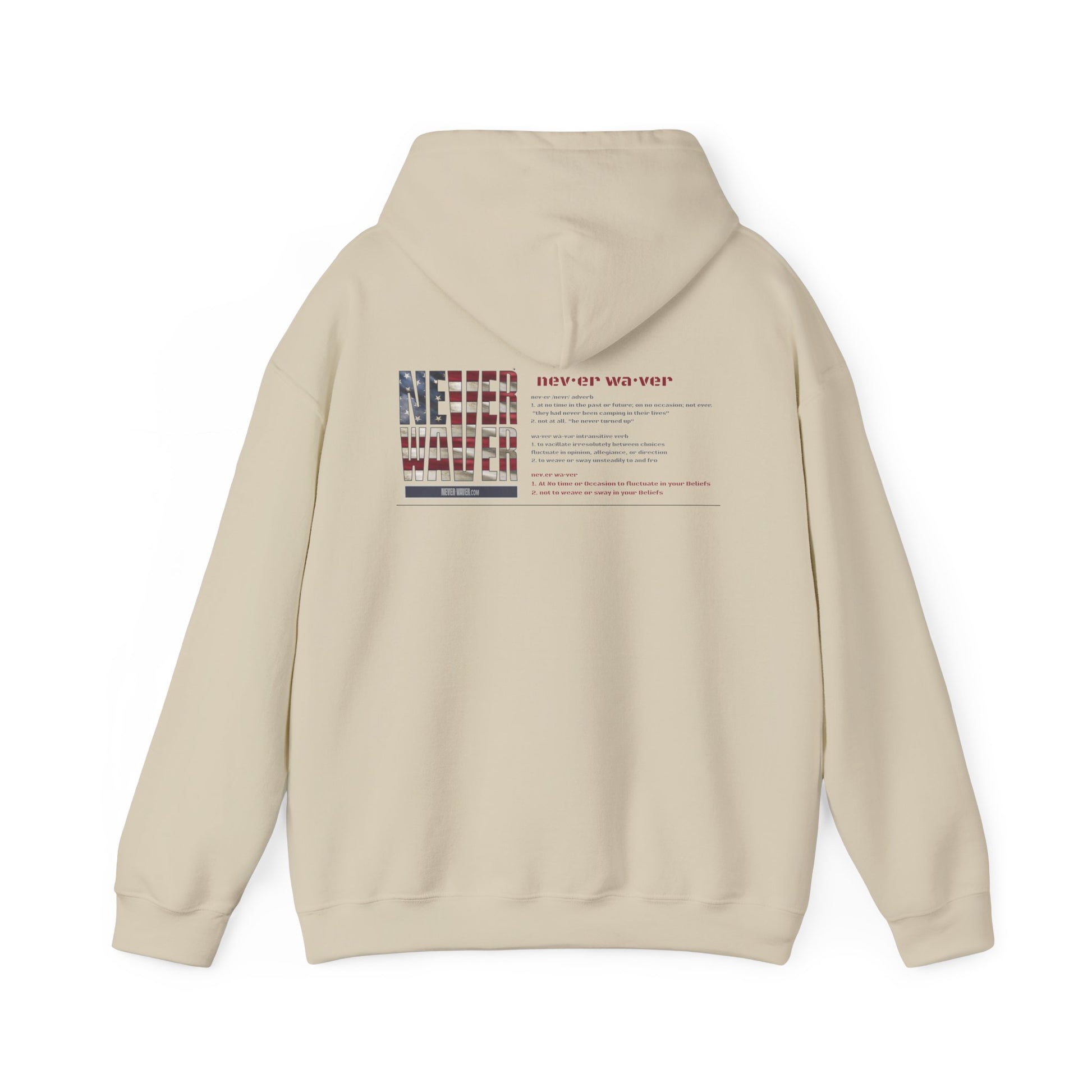 Inspirational Unisex Hoodie - 'Never Waver Definition ' Motivational Sweatshirt - Never Waver