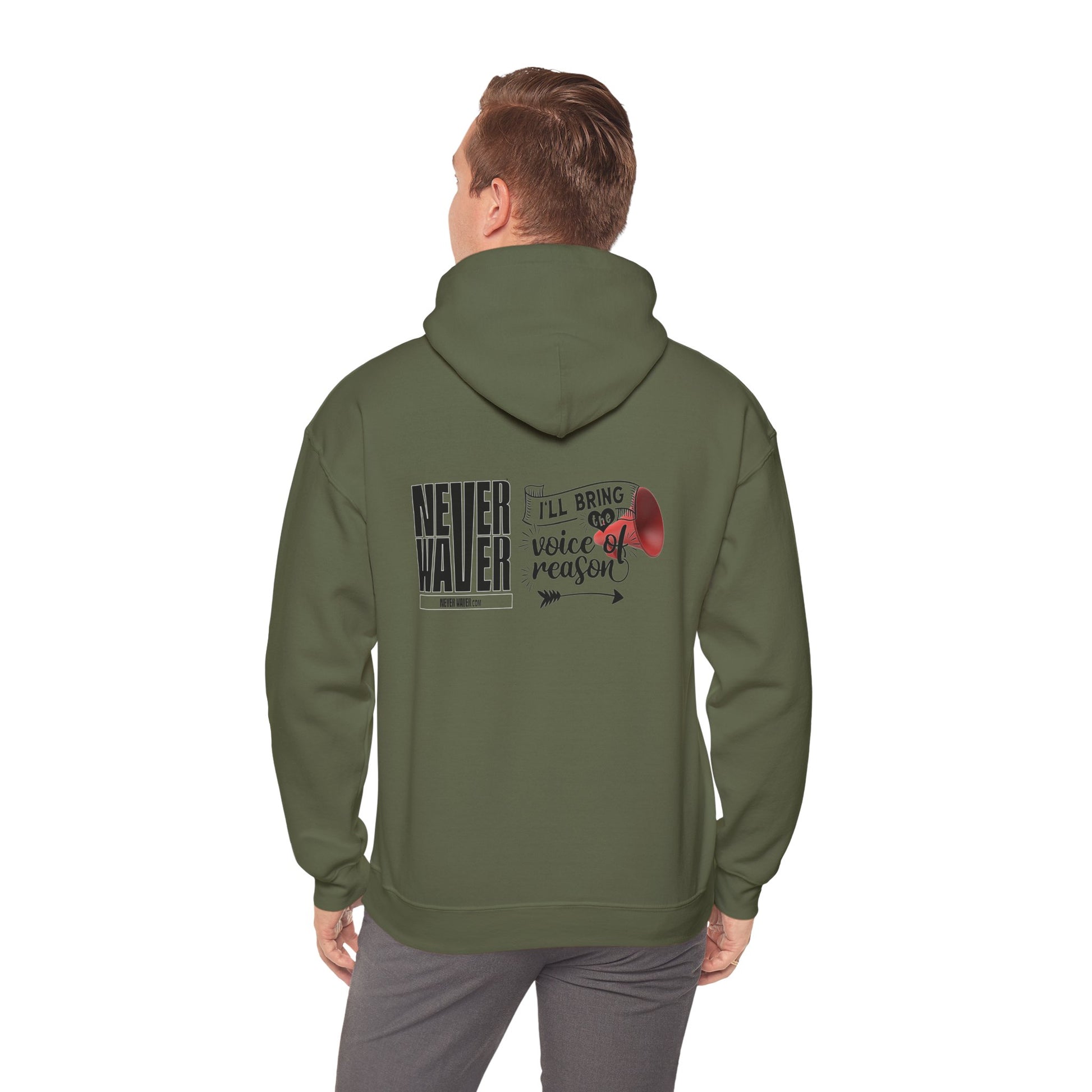 Unisex Heavy Blend™ Hooded Sweatshirt - "Never Waver I'll Bring The  Voice of Reason" Inspirational Hoodie - Never Waver