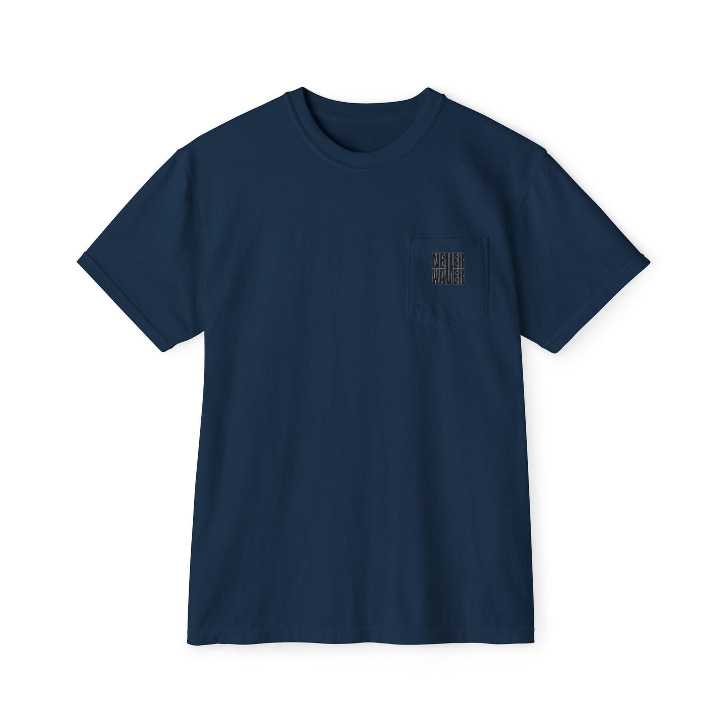 Unisex Garment-Dyed Pocket T-Shirt | "Never Waver PAPA Because Grandpa Is For Old Guy" Graphic Tee for Everyday Wear - Never Waver